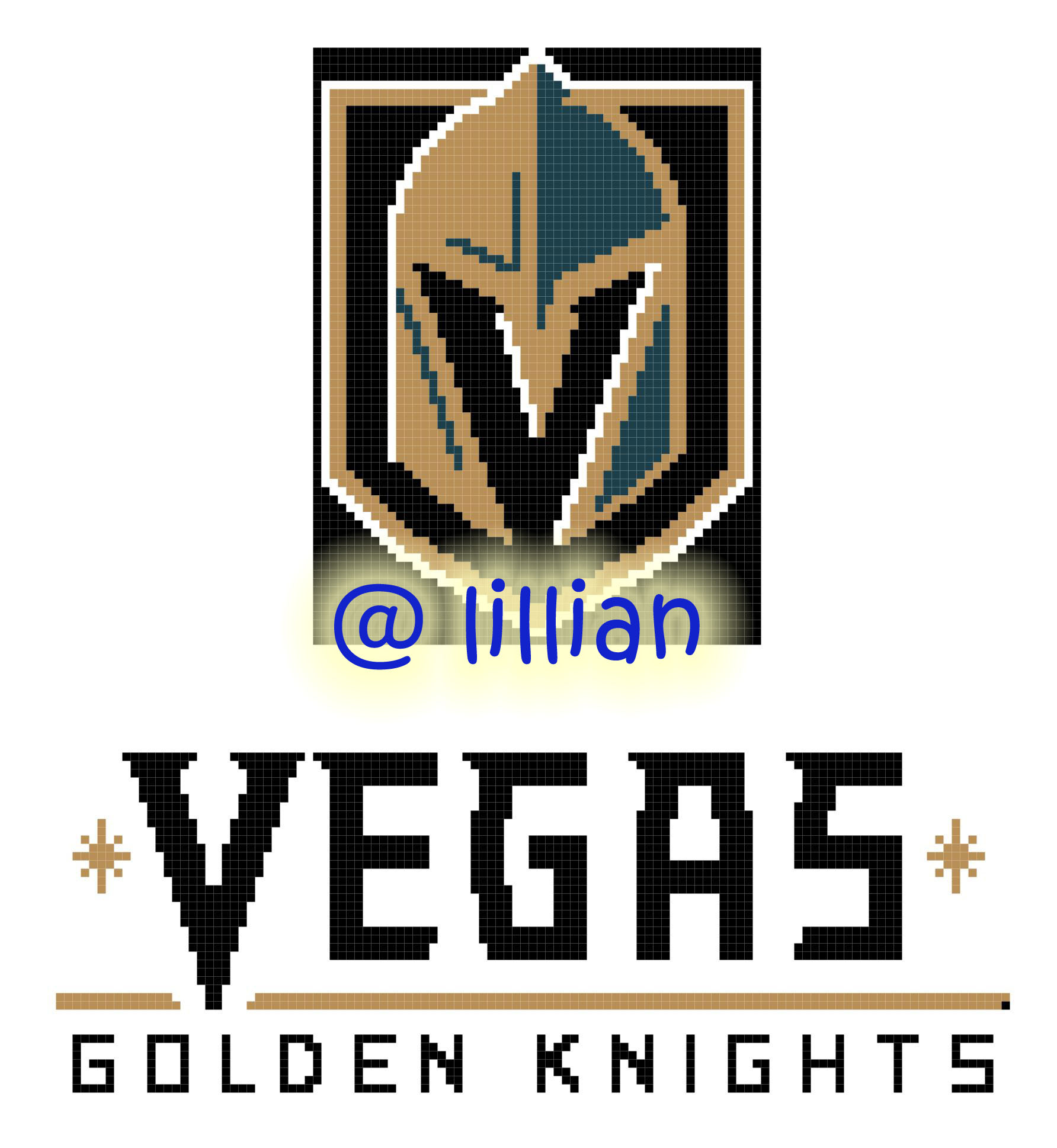 PDF ~NHL VEGAS GOLDEN KNIGHTS Counted Cross Stitch PATTERN