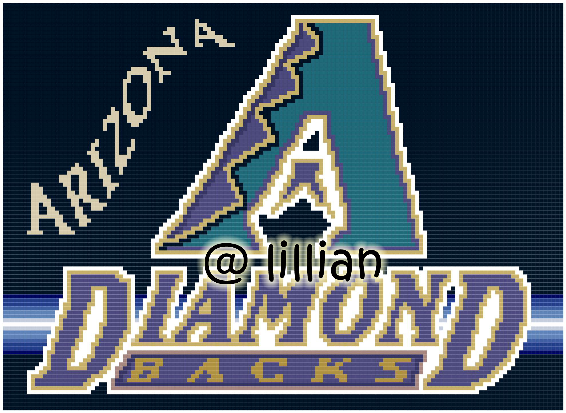 PDF ~MLB ARIZONA DIAMOND BACKS Counted Cross Stitch PATTERN