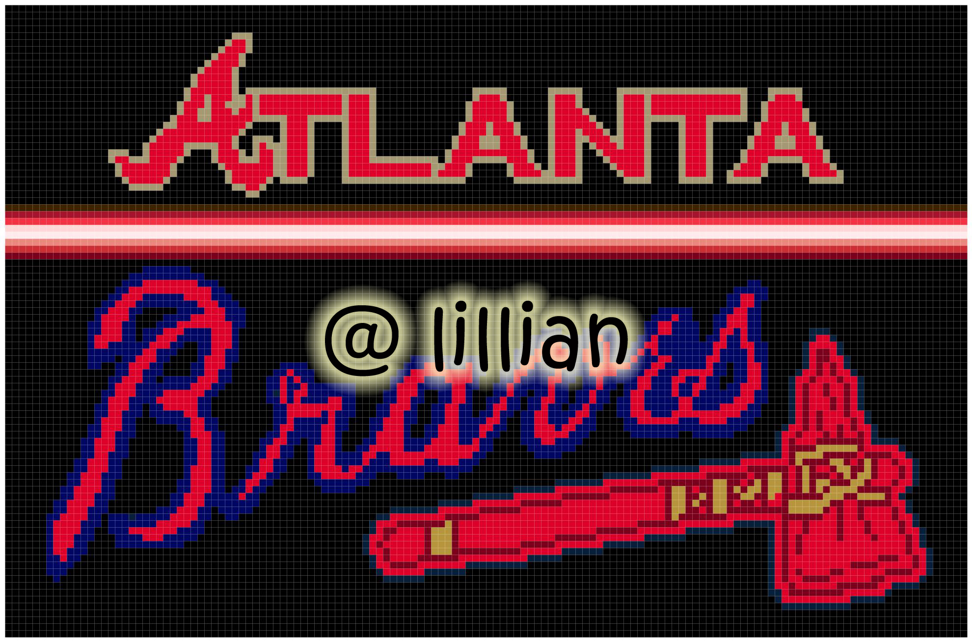 PDF ~MLB ATLANTA BRAVES Counted Cross Stitch PATTERN
