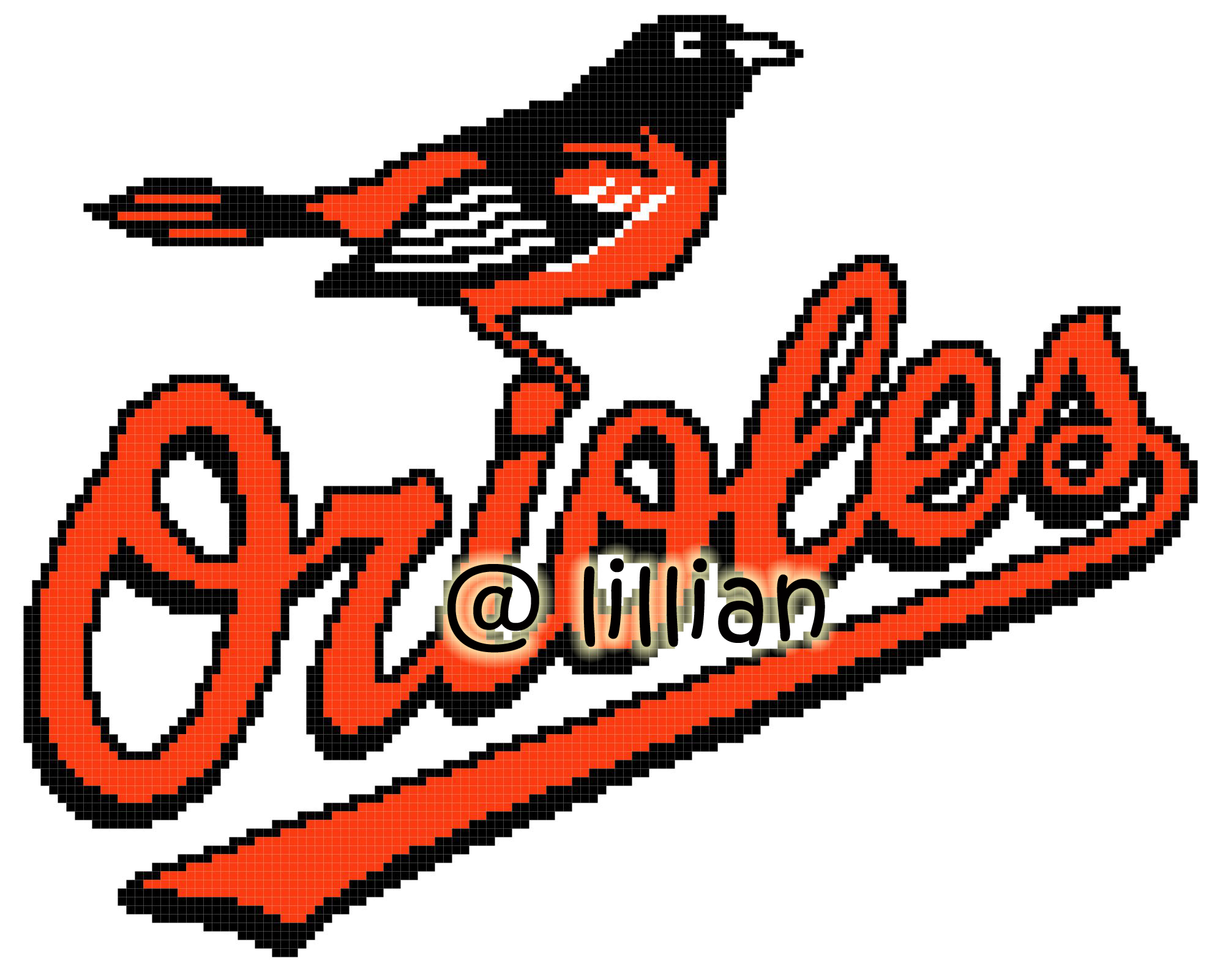 PDF ~MLB BALTIMORE ORIOLES P Counted Cross Stitch PATTERN