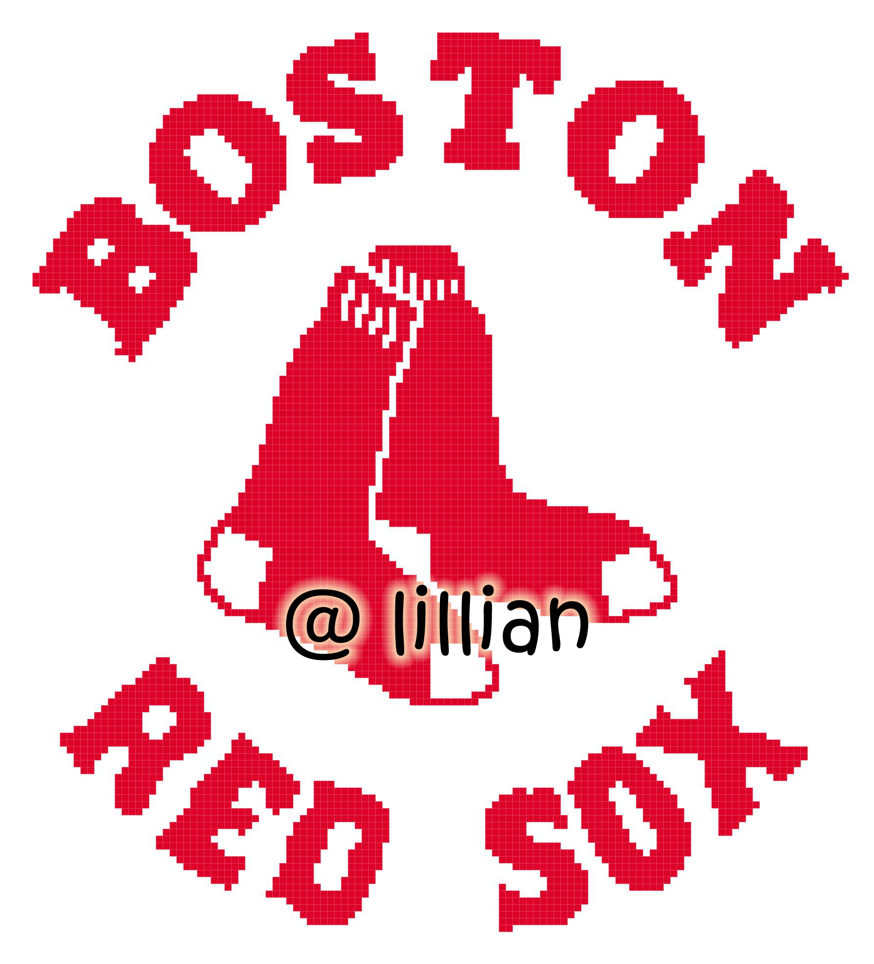 PDF ~MLB BOSTON RED SOX N Counted Cross Stitch PATTERN