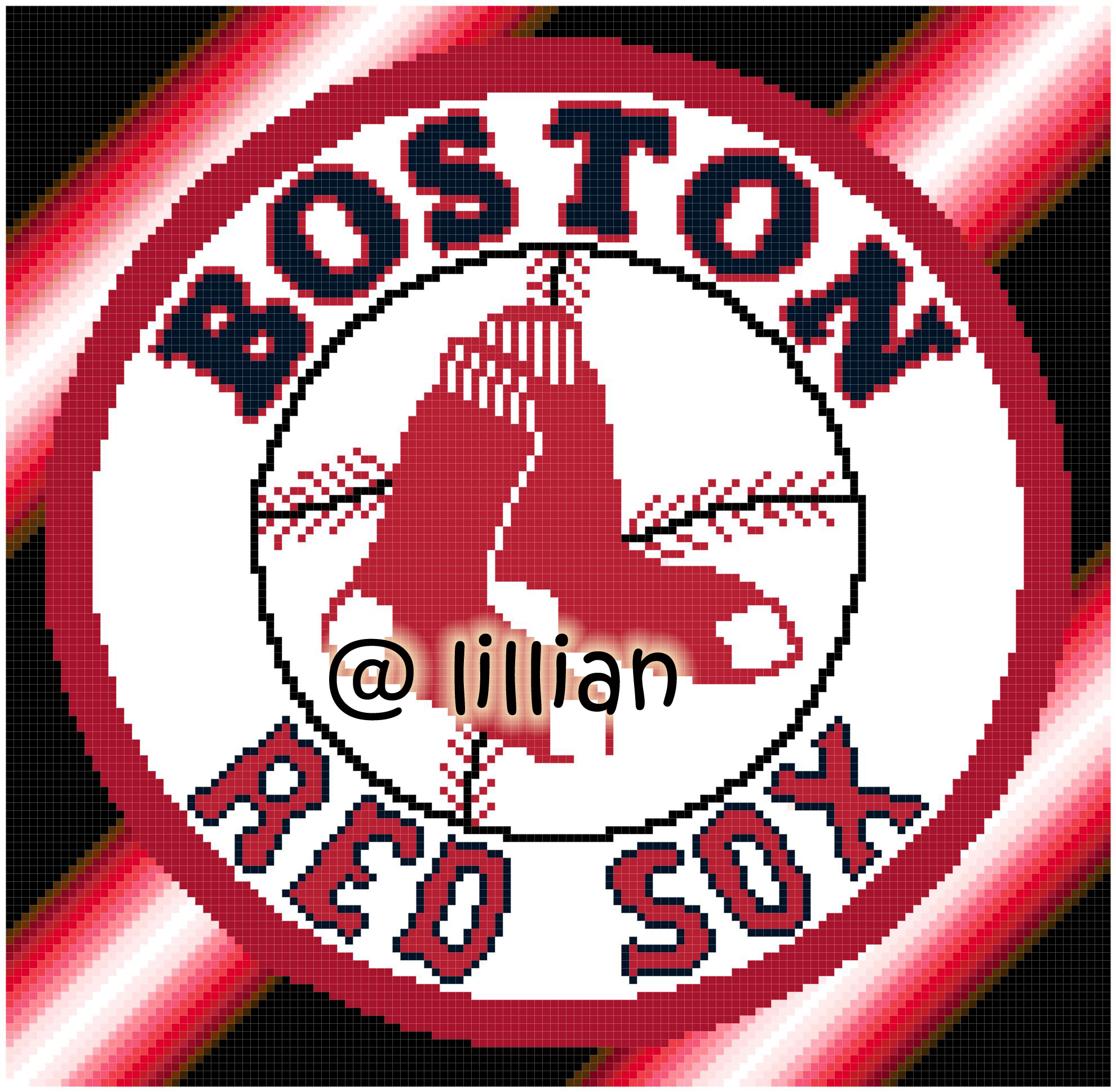 PDF ~MLB BOSTON RED SOX Counted Cross Stitch PATTERN