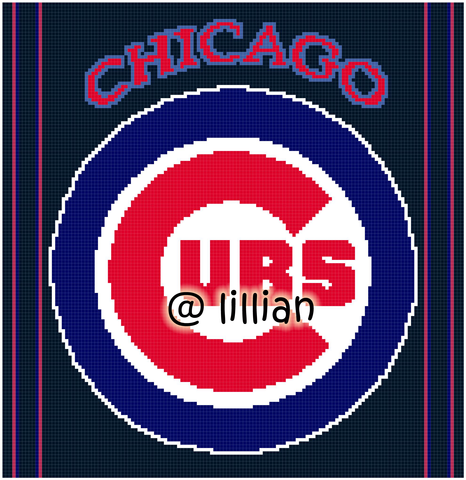 PDF ~MLB CHICAGO CUBS Counted Cross Stitch PATTERN