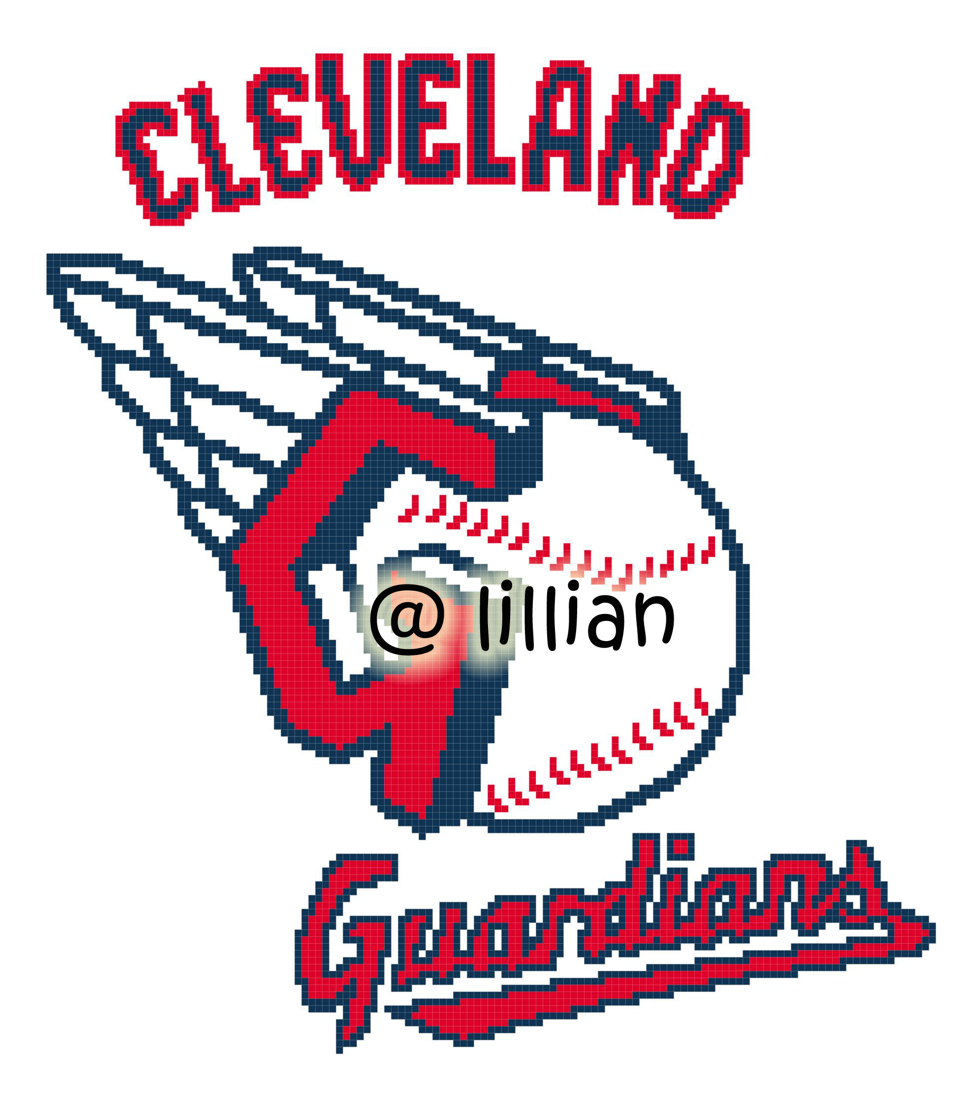 PDF ~MLB CLEVELAND GUARDIANS Counted Cross Stitch PATTERN