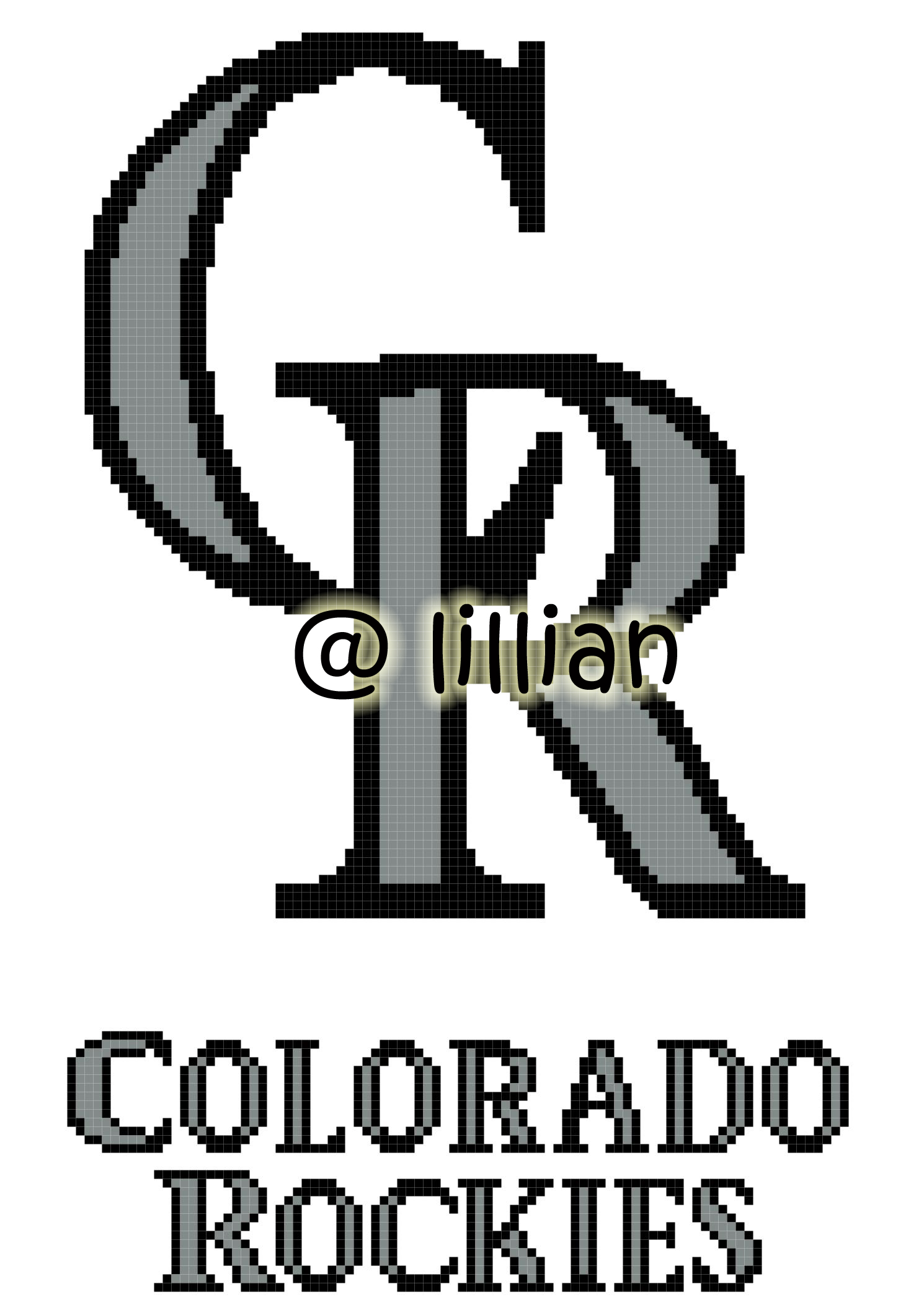 PDF ~MLB COLORADO ROCKIES N Counted Cross Stitch PATTERN