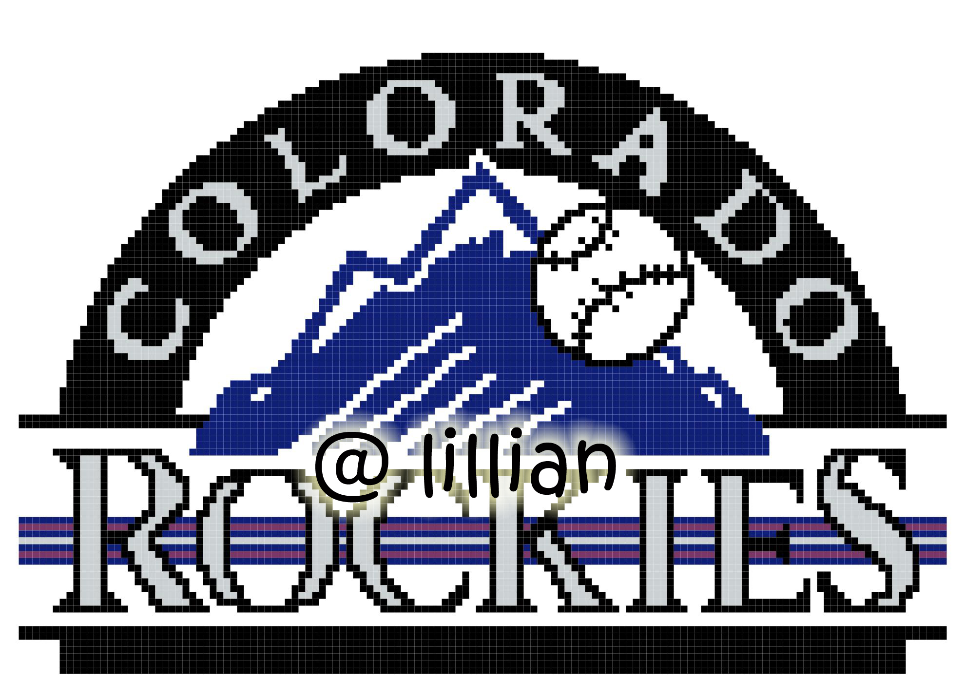 PDF ~MLB COLORADO ROCKIES Counted Cross Stitch PATTERN