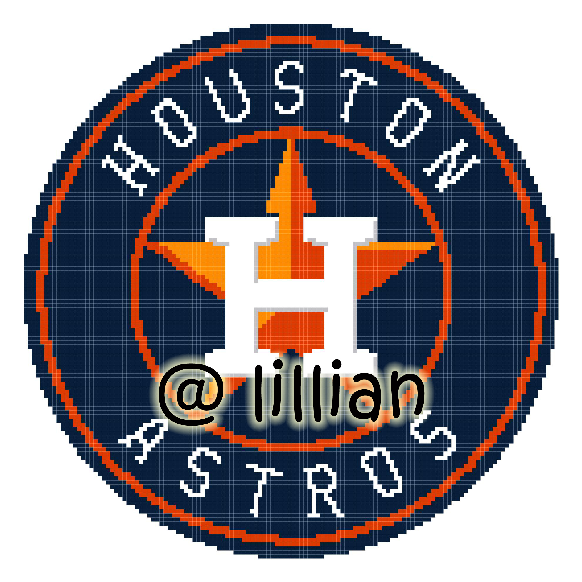 PDF ~MLB HOUSTON ASTROS N Counted Cross Stitch PATTERN