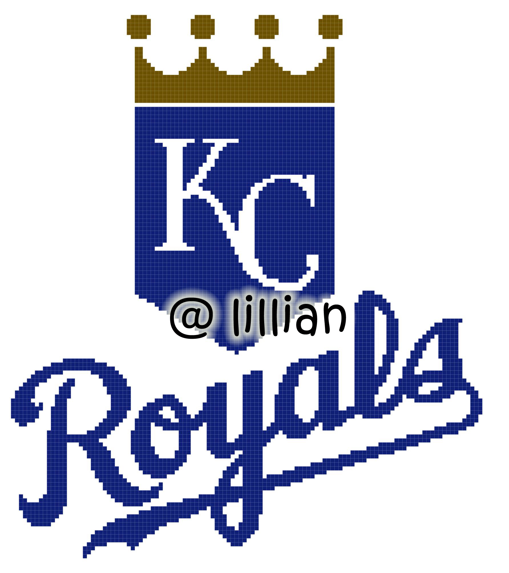 PDF ~MLB KANSAS CITY ROYALS N Counted Cross Stitch PATTERN