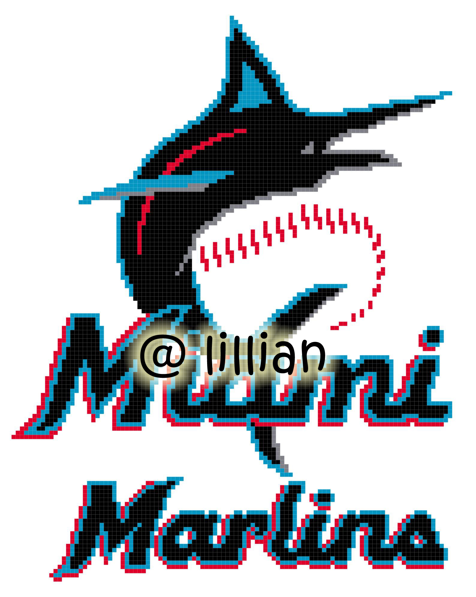 PDF ~MLB MIAMI MARLINS N Counted Cross Stitch PATTERN