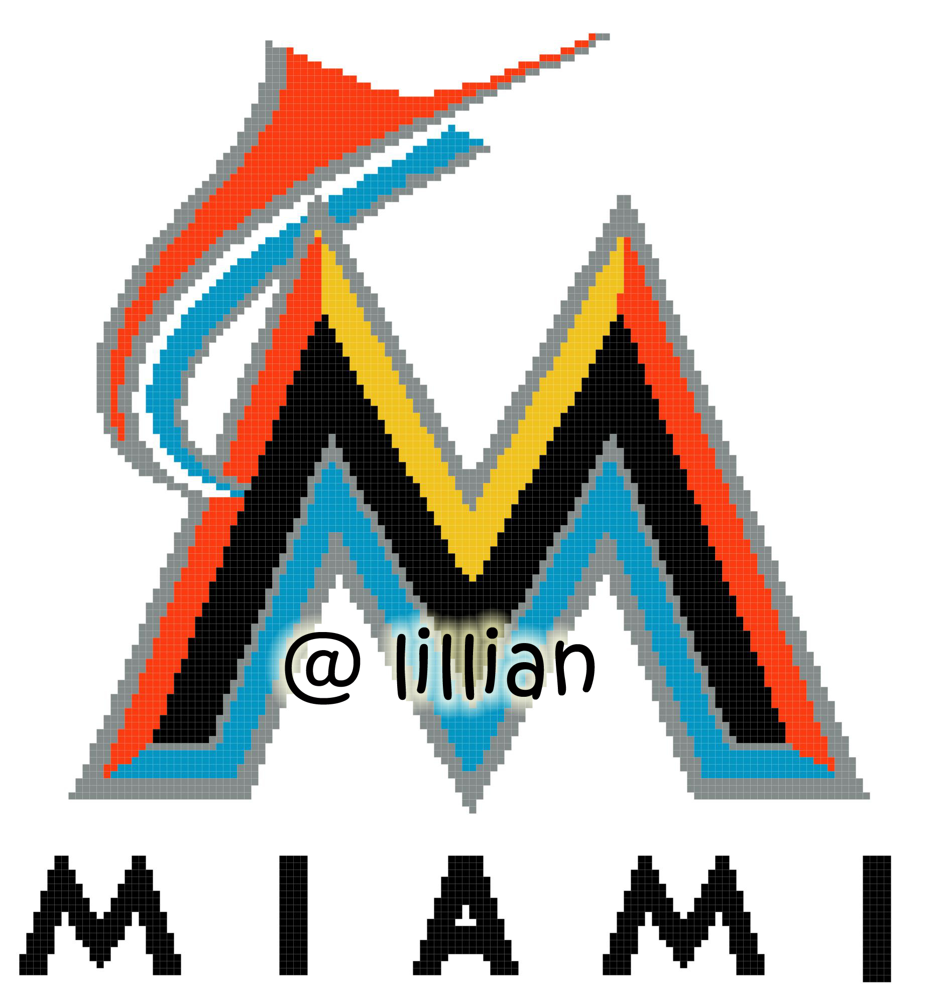 PDF ~MLB MIAMI MARLINS Counted Cross Stitch PATTERN