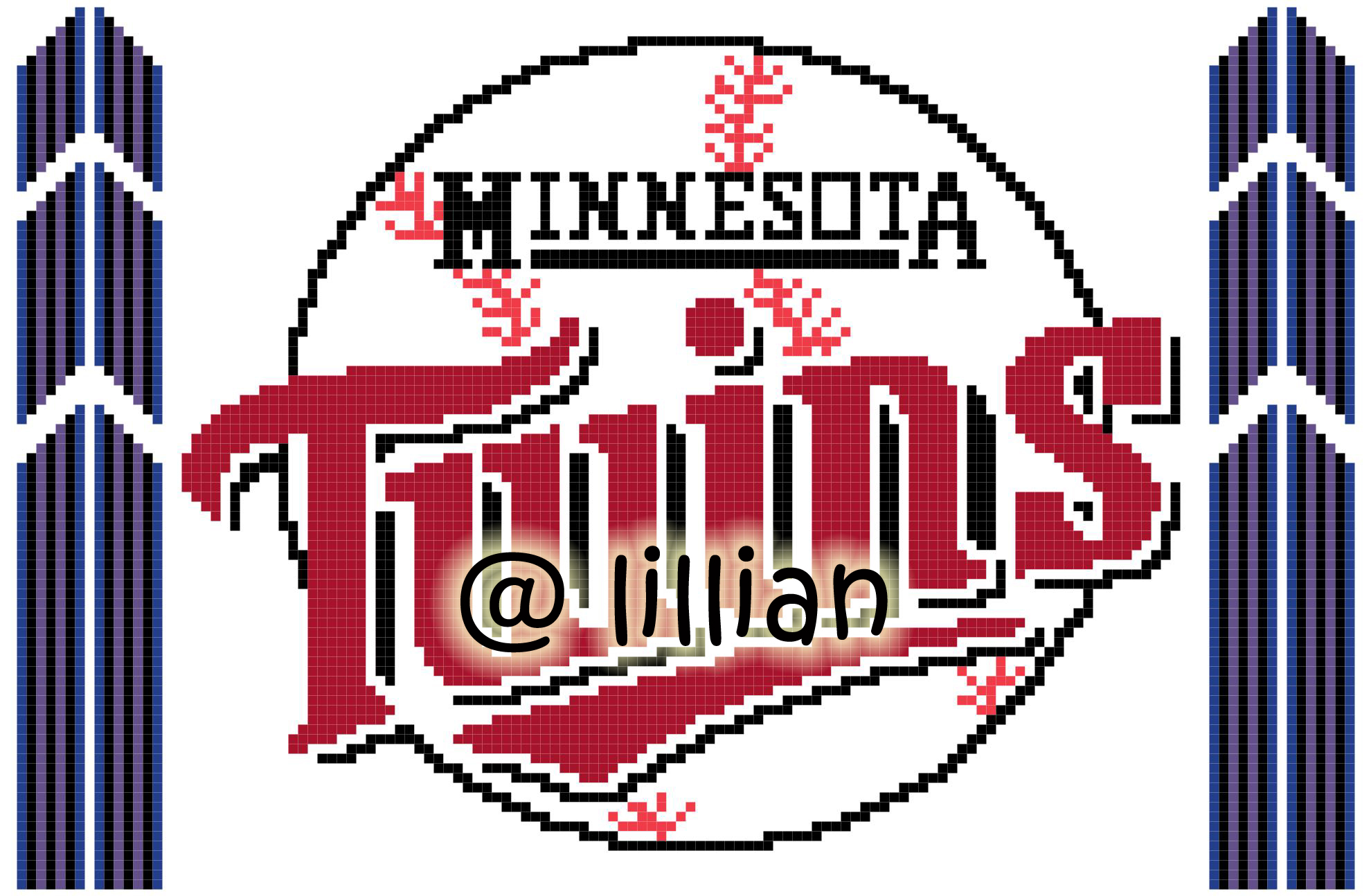 PDF ~MLB MINNESOTA TWINS Counted Cross Stitch PATTERN