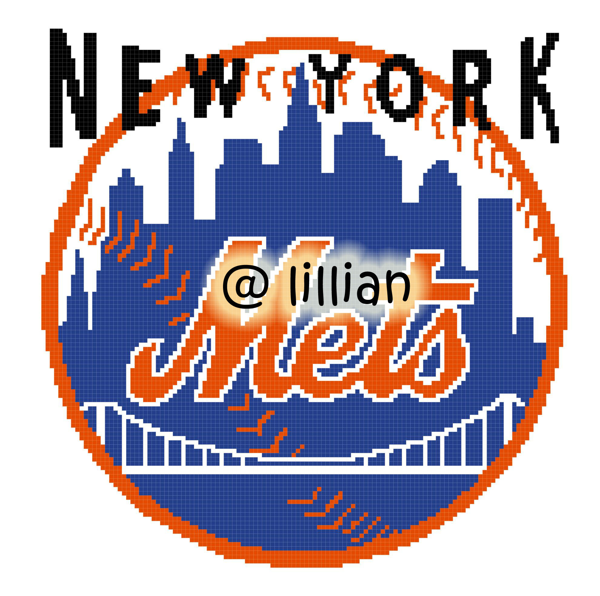 PDF ~MLB NEW YORK METS N Counted Cross Stitch PATTERN