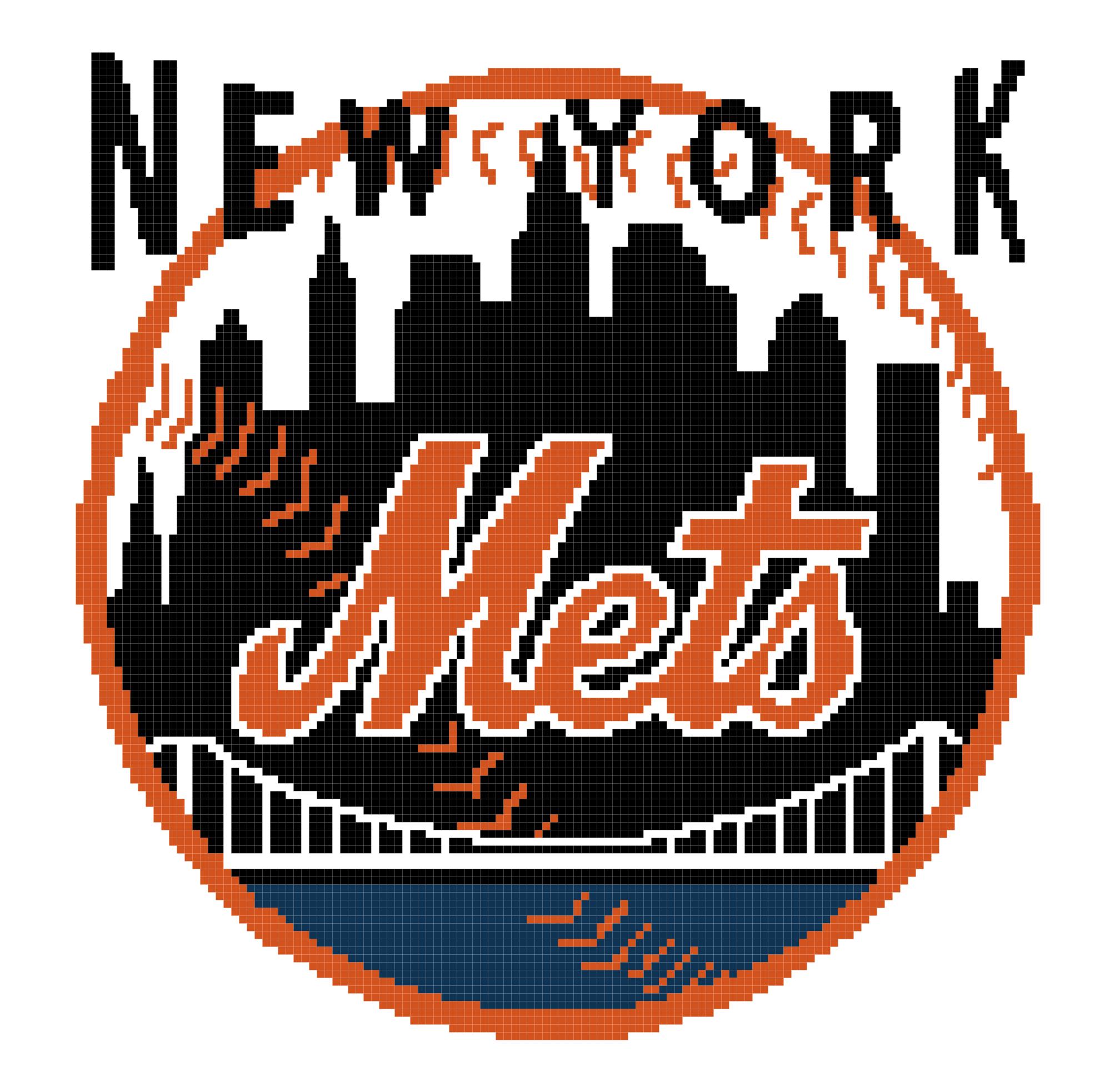 PDF ~MLB NEW YORK METS Counted Cross Stitch PATTERN