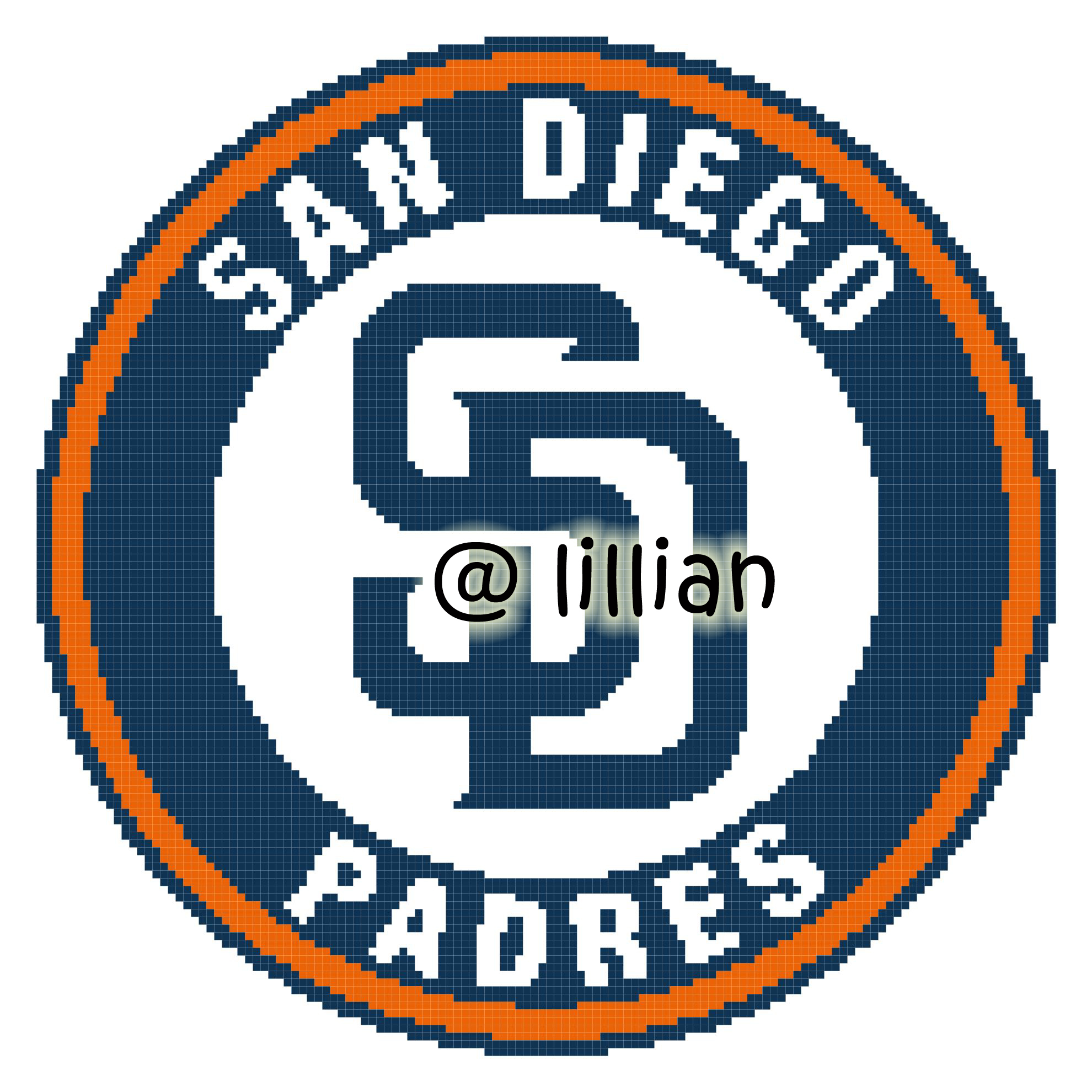 PDF ~MLB SAN DIEGO PADRES NNN Counted Cross Stitch PATTERN