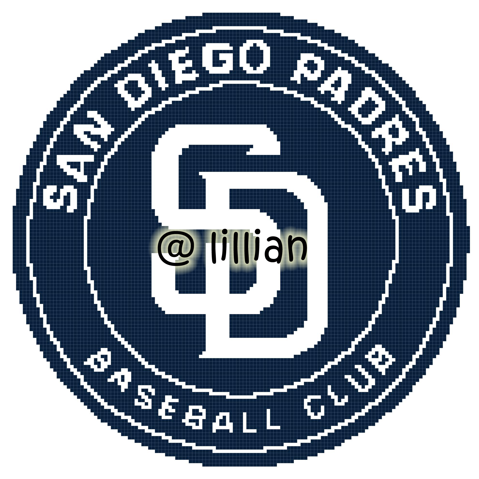 PDF ~MLB SAN DIEGO PADRES NN Counted Cross Stitch PATTERN