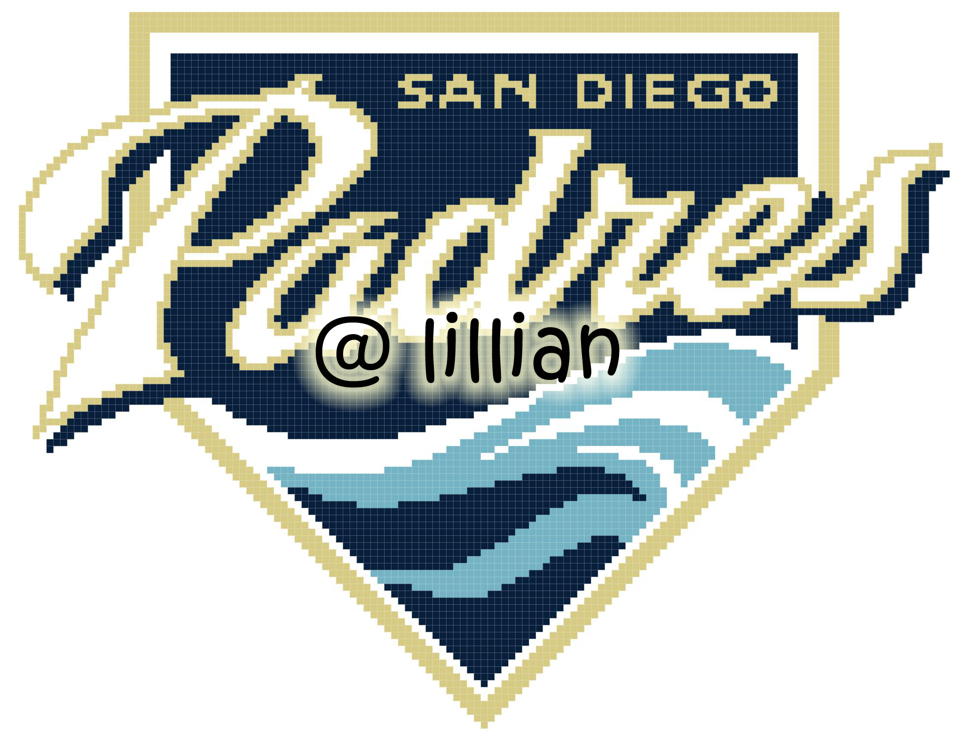 PDF ~MLB SAN DIEGO PADRES N Counted Cross Stitch PATTERN