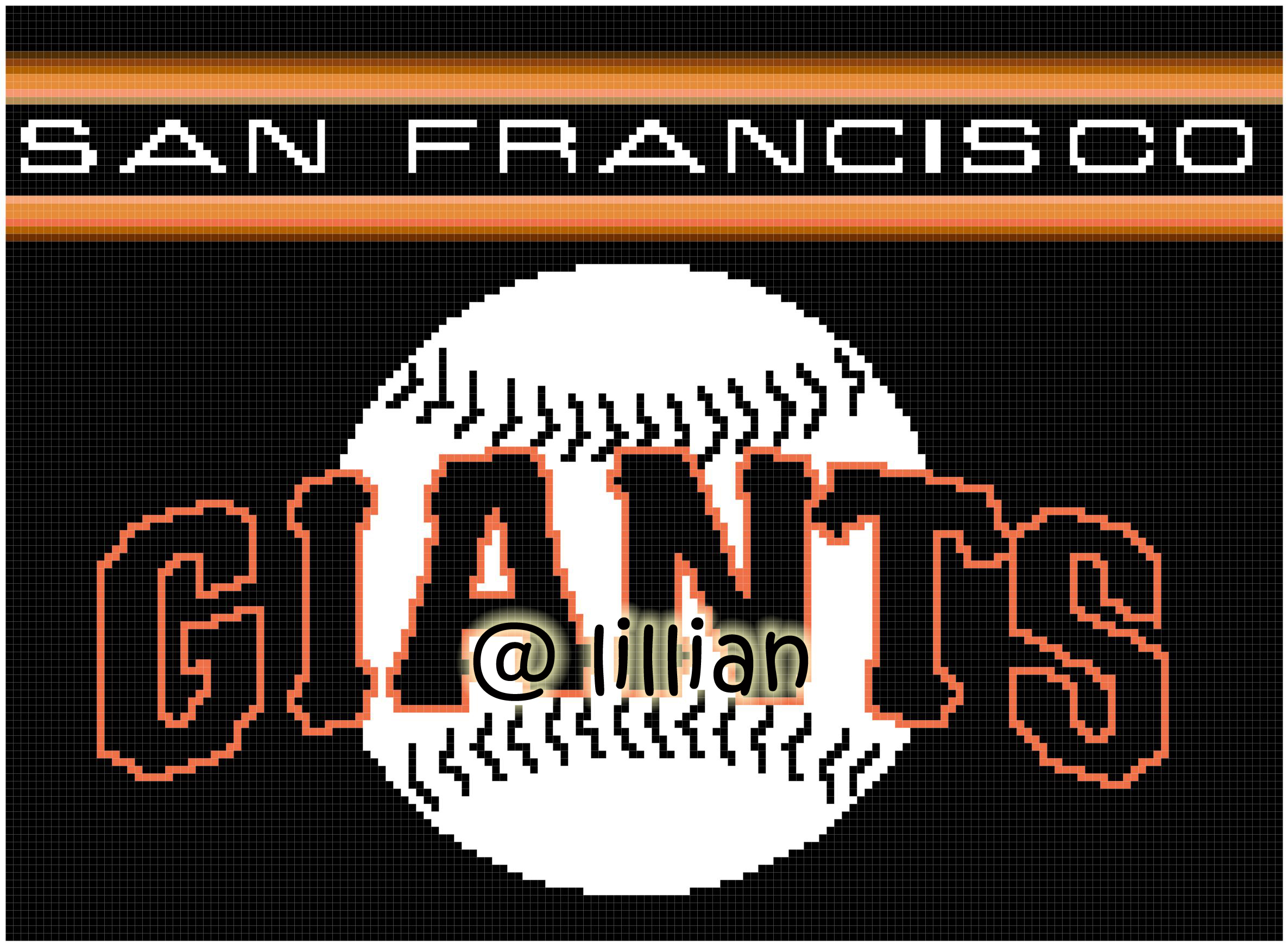 PDF ~MLB SAN FRANCISCO GIANTS Counted Cross Stitch PATTERN