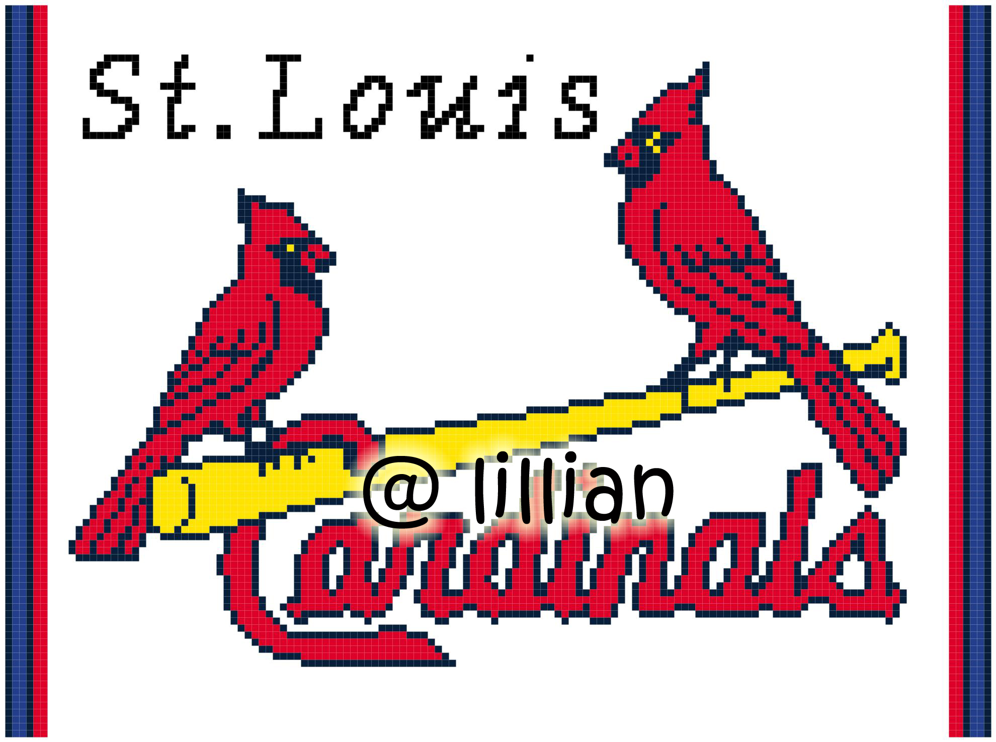 PDF ~MLB ST LOUIS CARDINALS Counted Cross Stitch PATTERN