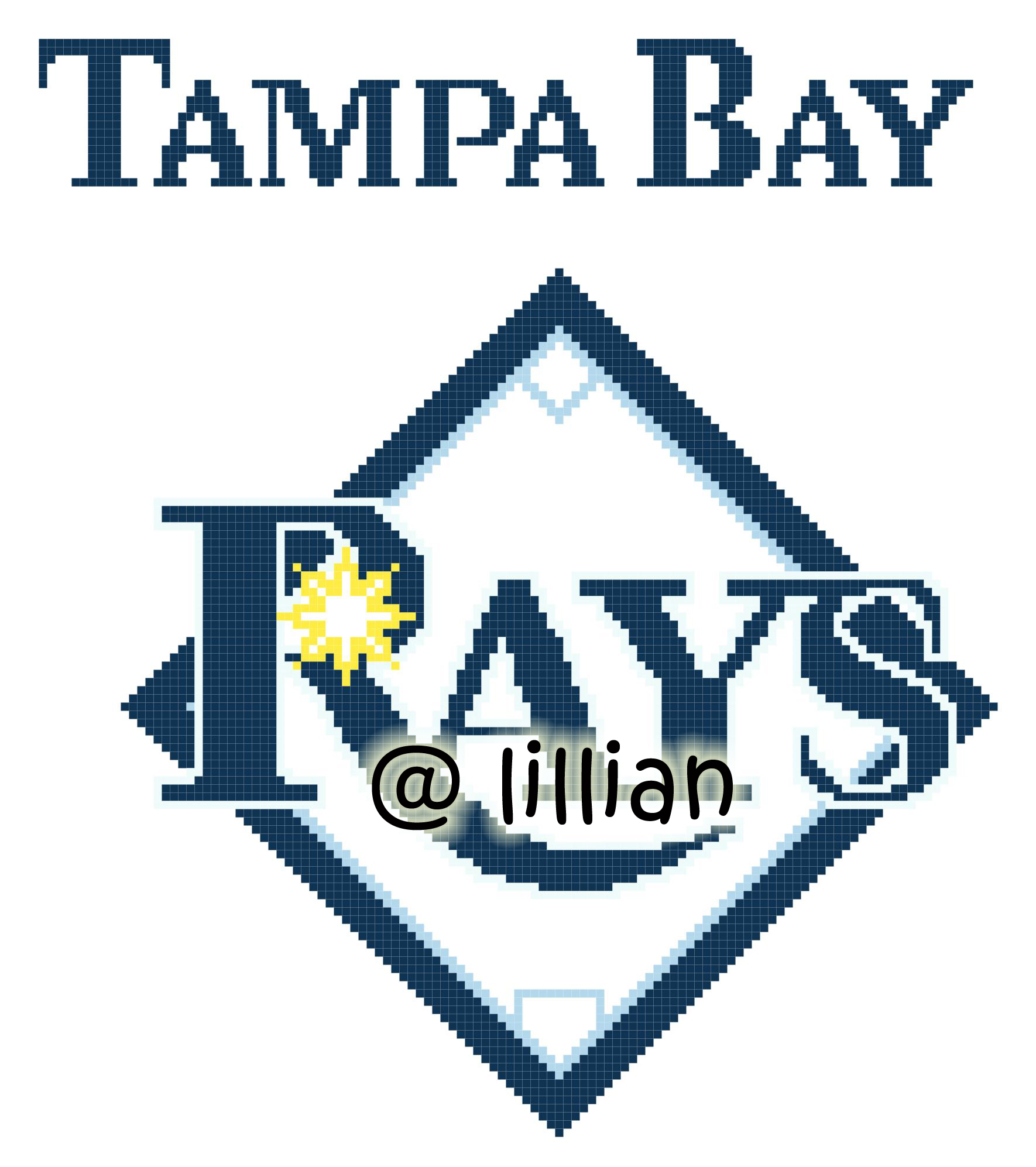 PDF ~MLB TAMPA BAY DEVIL RAYS NN Counted Cross Stitch PATTERN