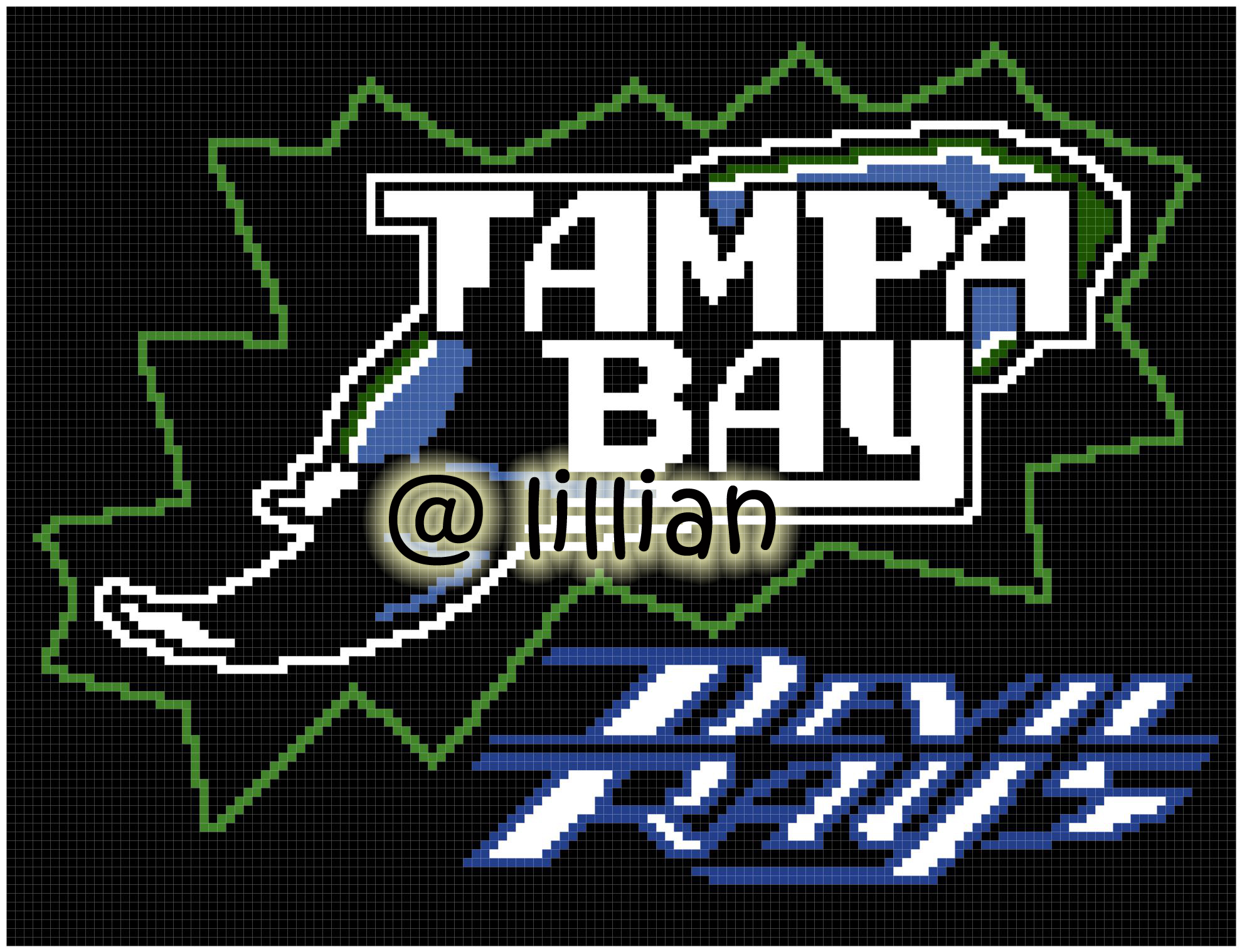 PDF ~MLB TAMPA BAY DEVIL RAYS N Counted Cross Stitch PATTERN