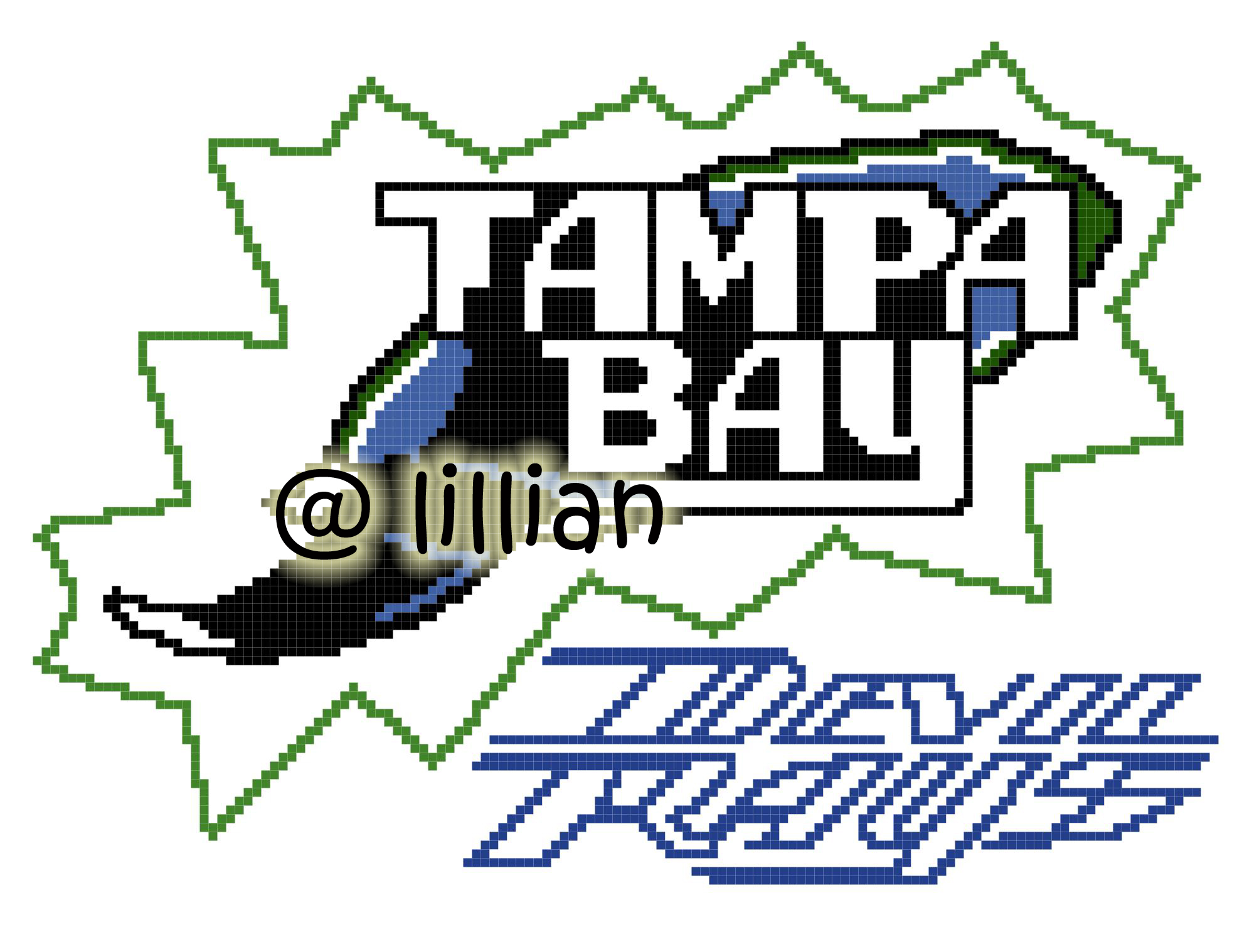 PDF ~MLB TAMPA BAY DEVIL RAYS P Counted Cross Stitch PATTERN