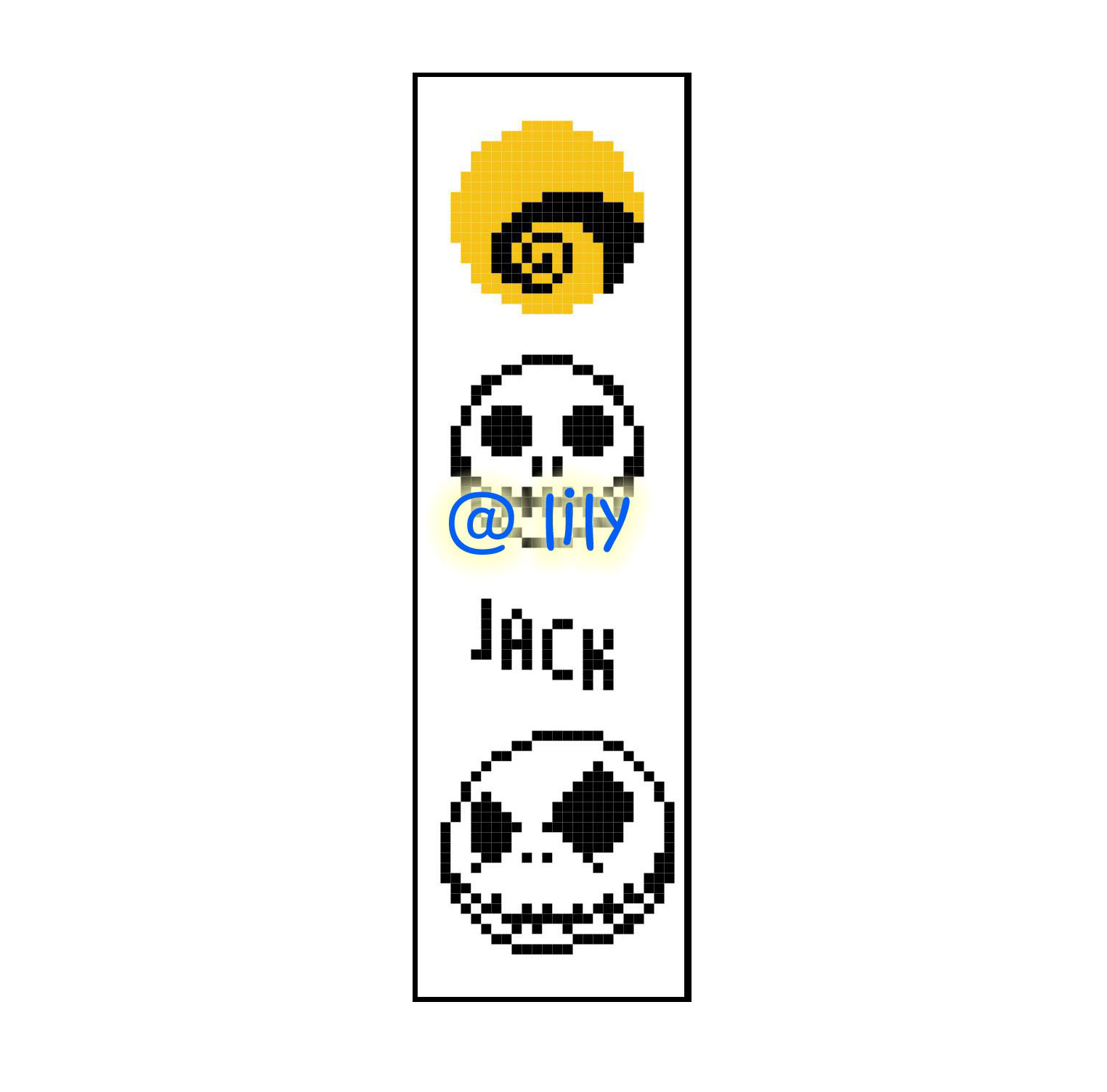 NIGHTMARE BEFORE CHRISTMAS JACK Grosgrain Ribbon BookMark with customized name FINISHED/COMPLETED Counted Cross Stitch