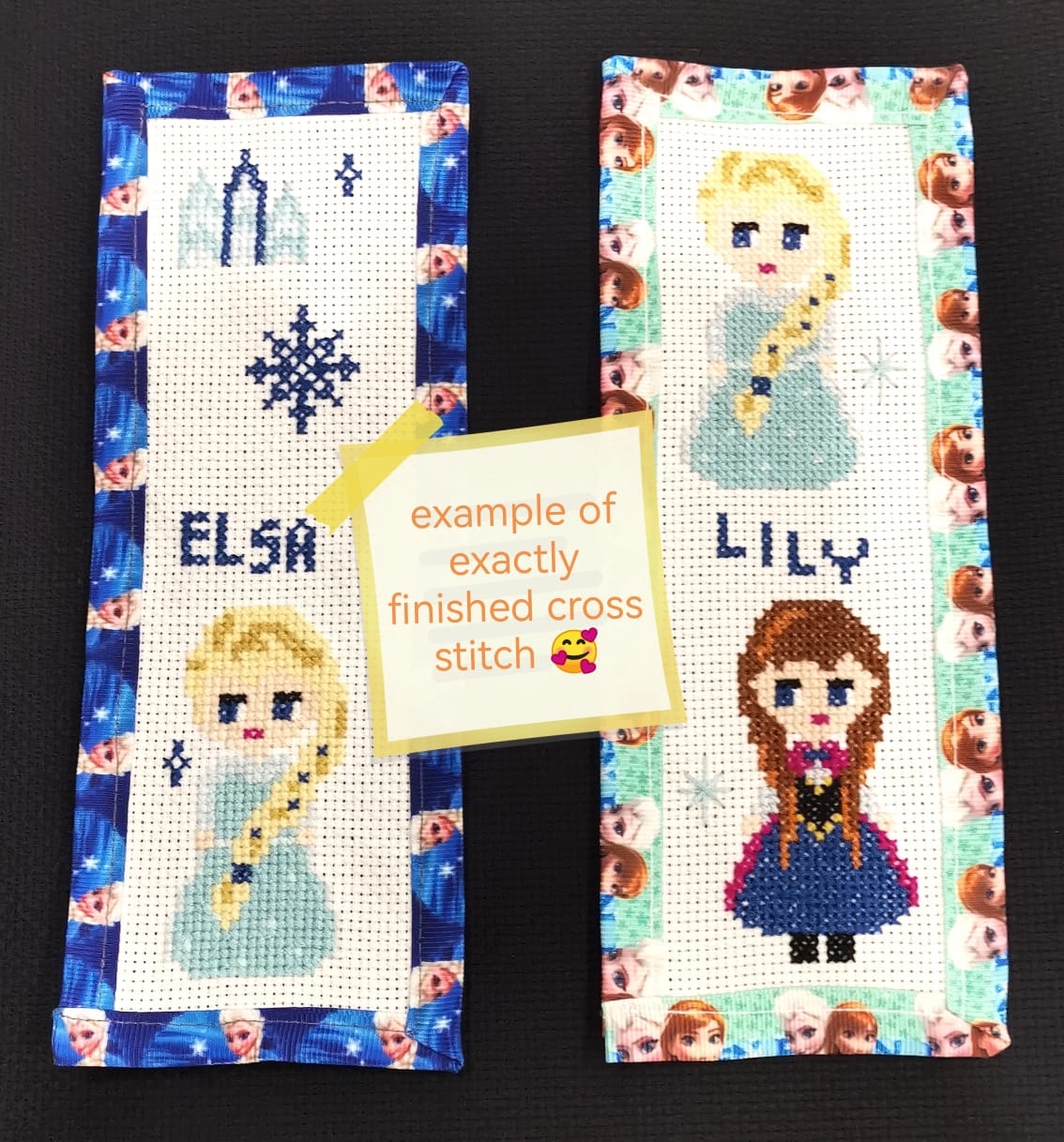 POOH TIGGER Grosgrain Ribbon BookMark with customized name FINISHED/COMPLETED Counted Cross Stitch