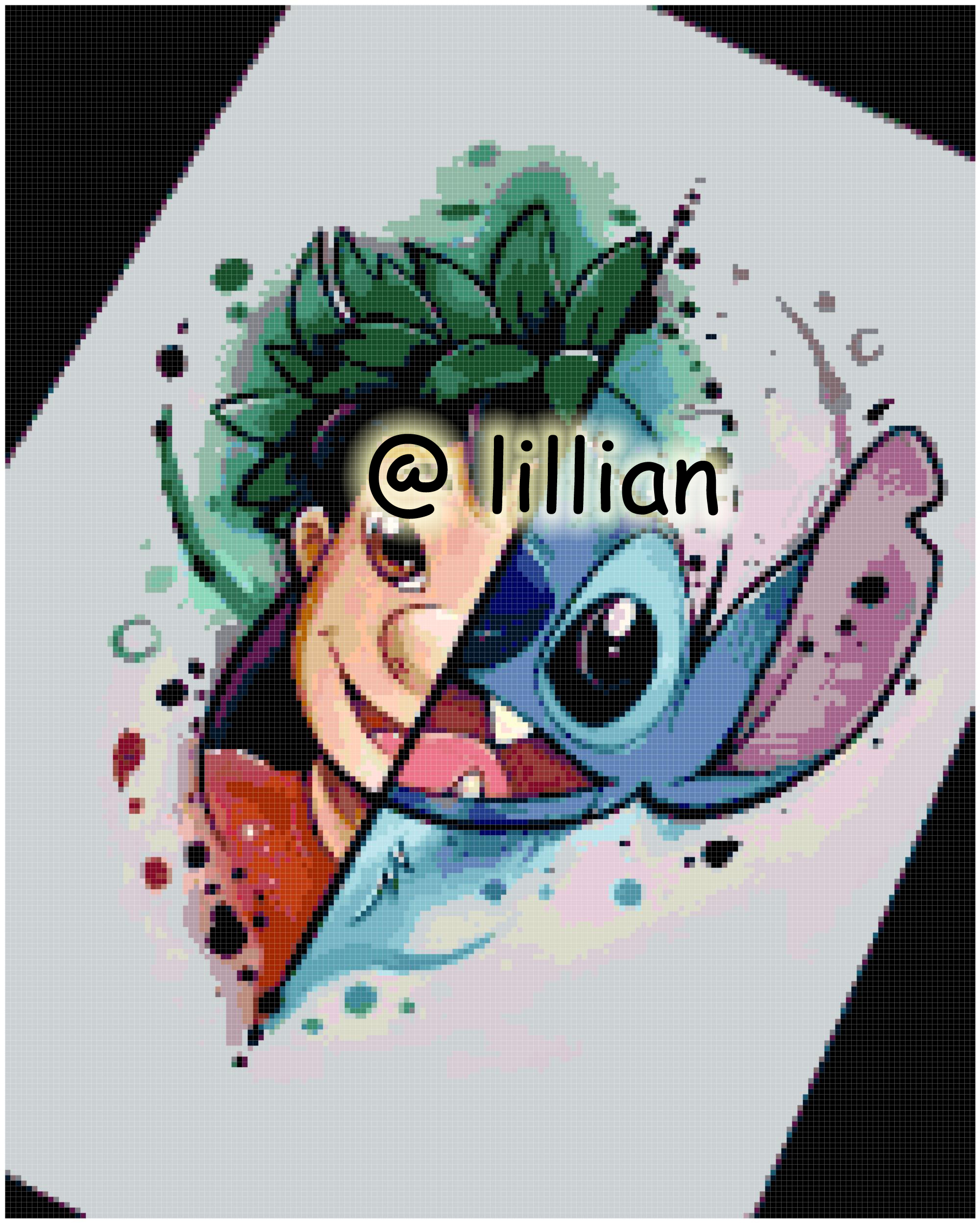 PDF ~LILO & STITCH HALF POTRAIT Counted Cross Stitch PATTERN
