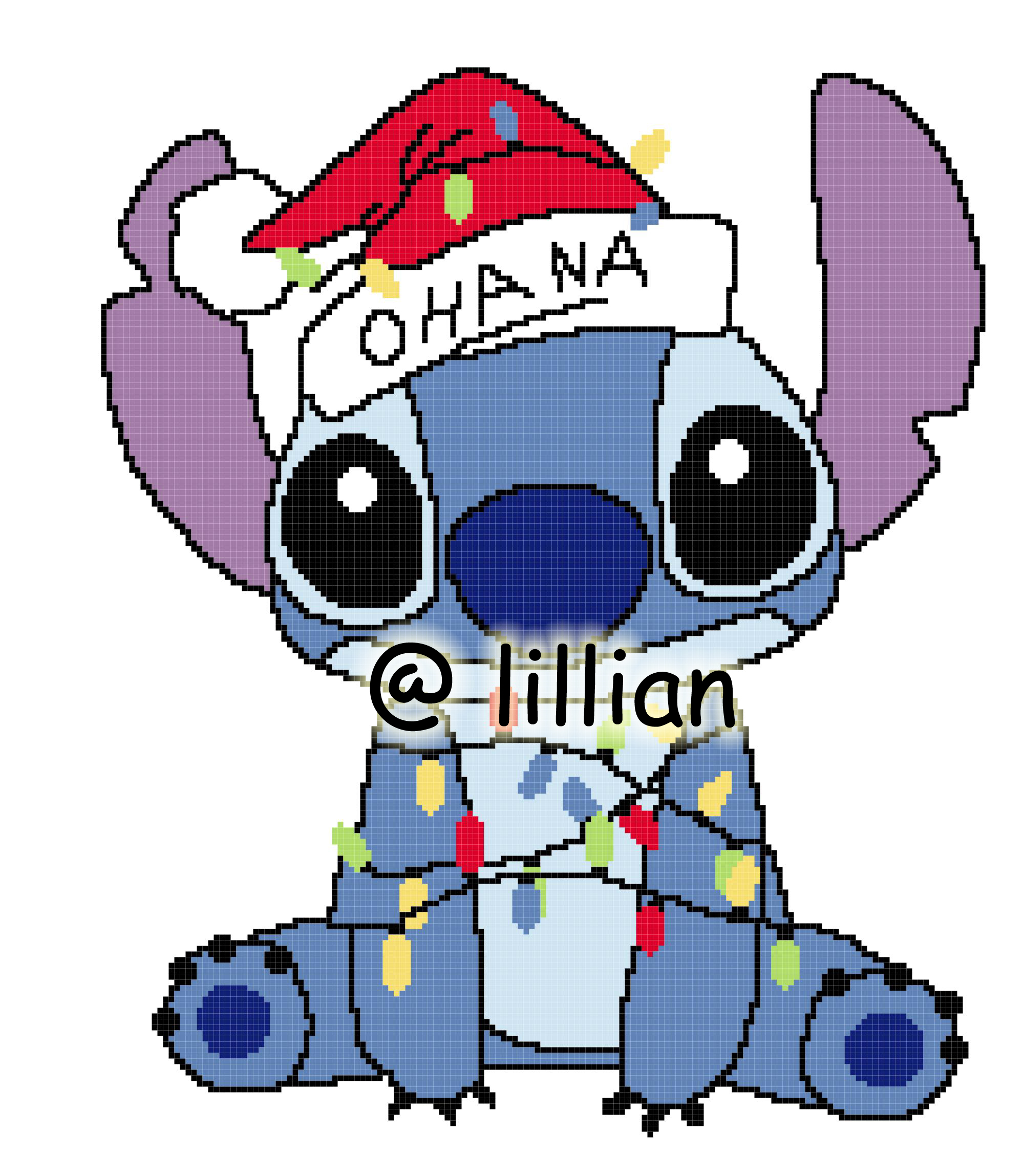 PDF ~STITCH OHANA CHRISTMAS SANTA LIGHT Counted Cross Stitch PATTERN