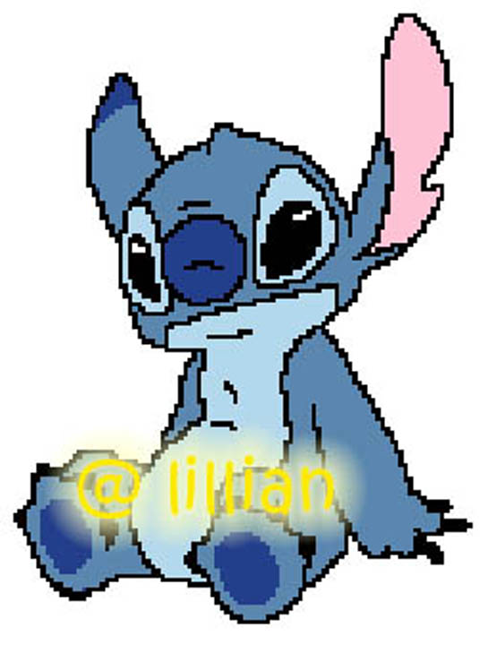 PDF ~LILO & STITCH SITTING RELAXING Counted Cross Stitch PATTERN