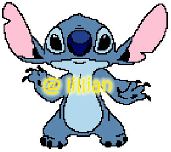 PDF ~LILO & STITCH SCARY POTRAIT Counted Cross Stitch PATTERN