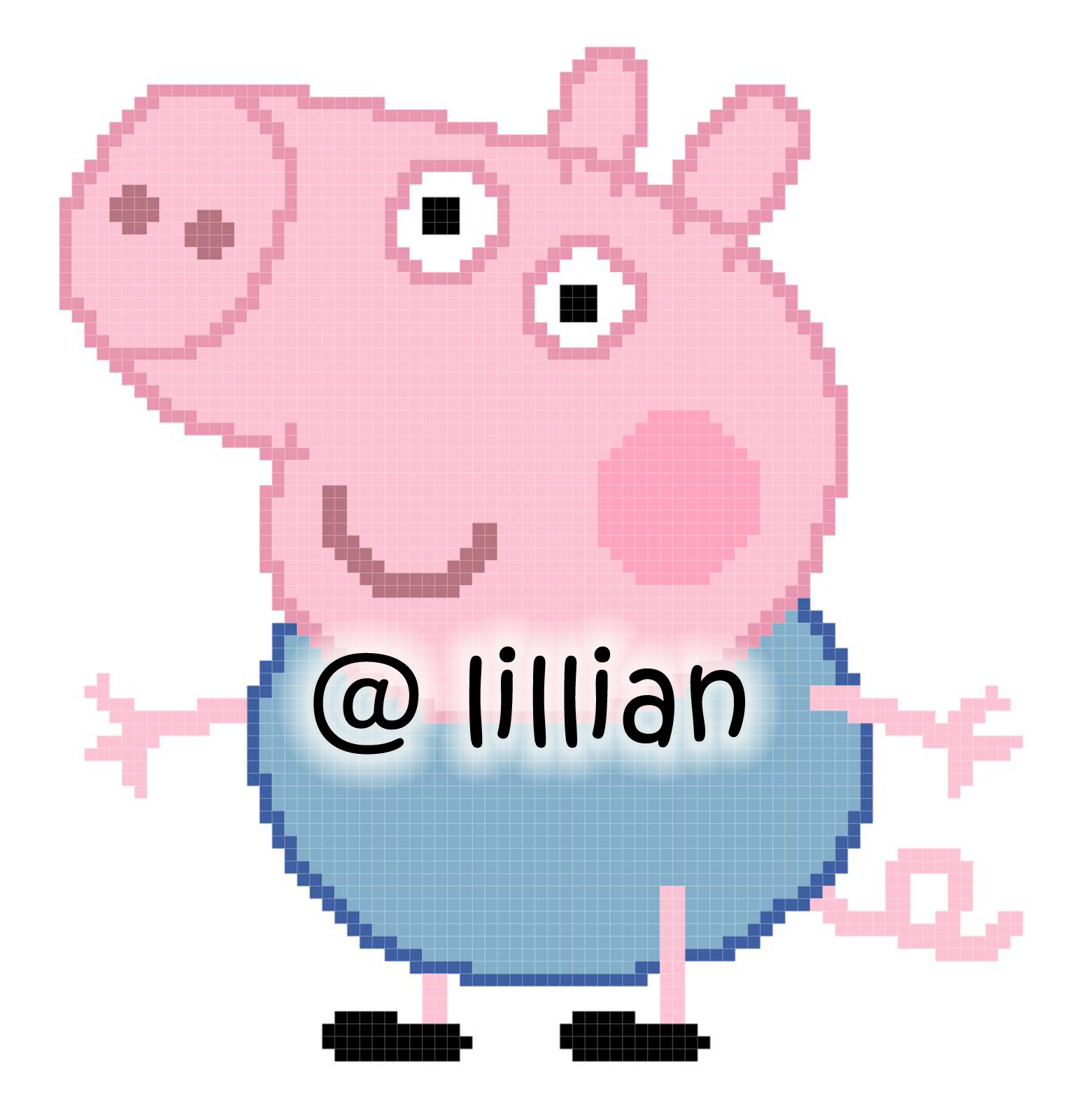 PDF ~PEPPA PIG GEORGE PIG POTRAIT Counted Cross Stitch PATTERN