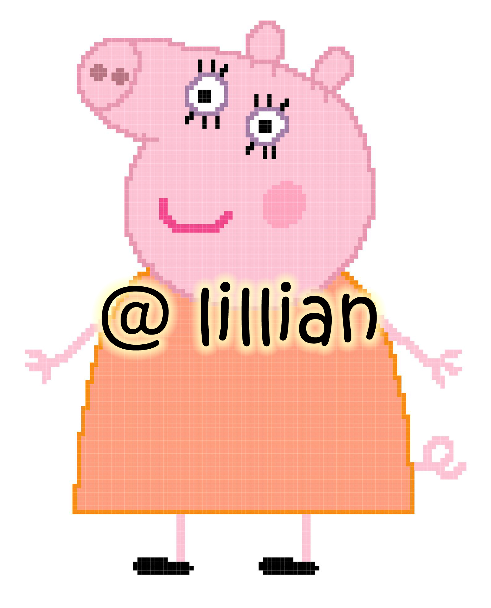 PDF ~PEPPA PIG MUMMY PIG POTRAIT Counted Cross Stitch PATTERN