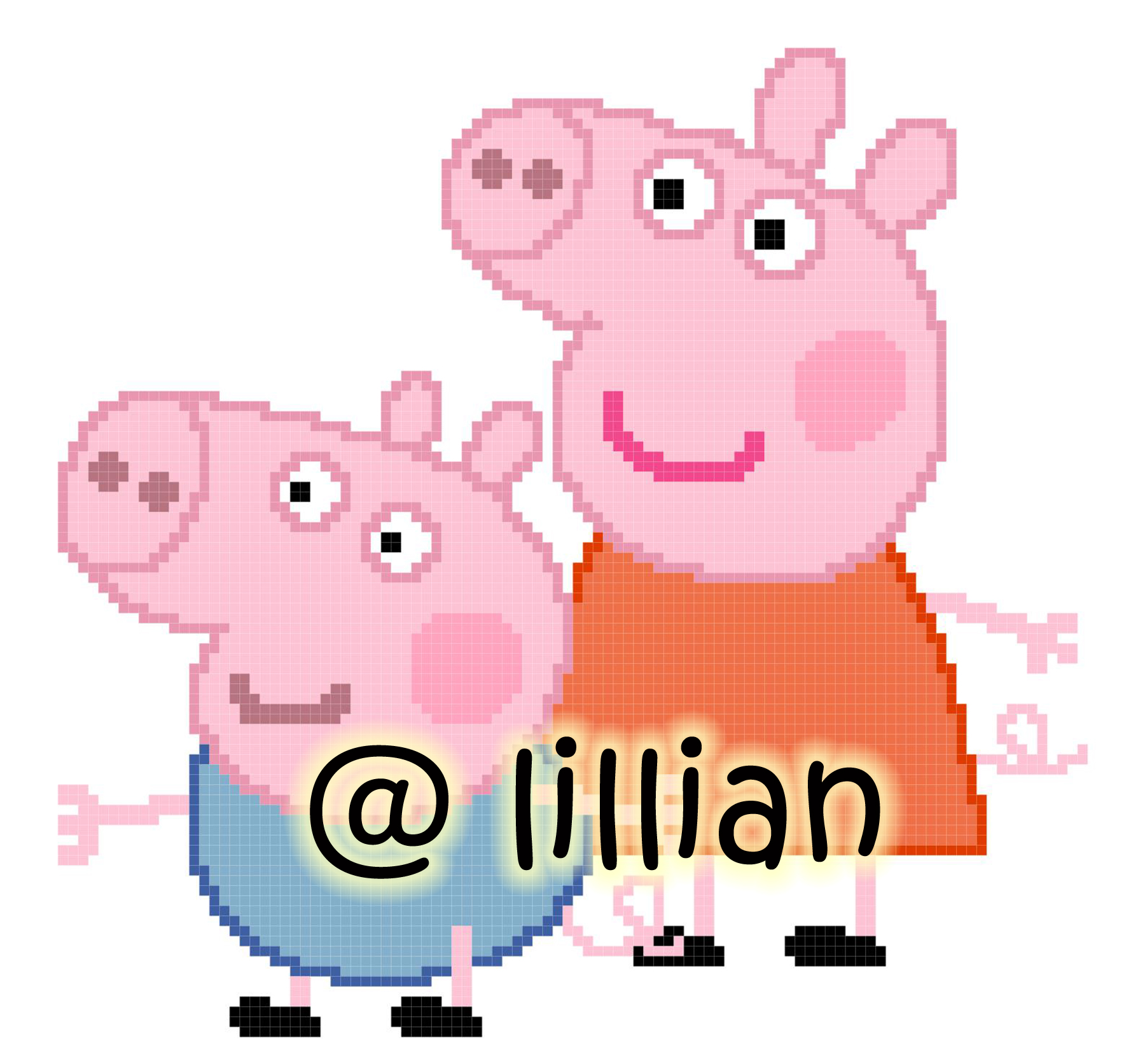 PDF ~PEPPA PIG GEORGE PIG HAPPY SMILING POTRAIT Counted Cross Stitch PATTERN