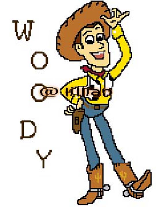 PDF ~TOY STORY WOODY HAPPY POTRAIT Counted Cross Stitch PATTERN