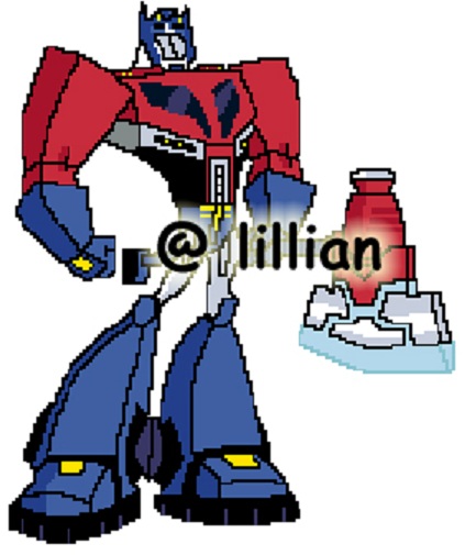 PDF ~TRANSFORMERS OPTIMUS PRIME Counted Cross Stitch PATTERN