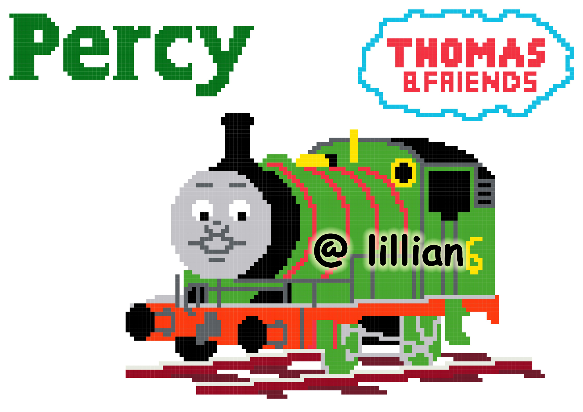 PDF ~ THOMAS & FRIENDS The Train Engine PERCY Counted Cross Stitch PATTERN