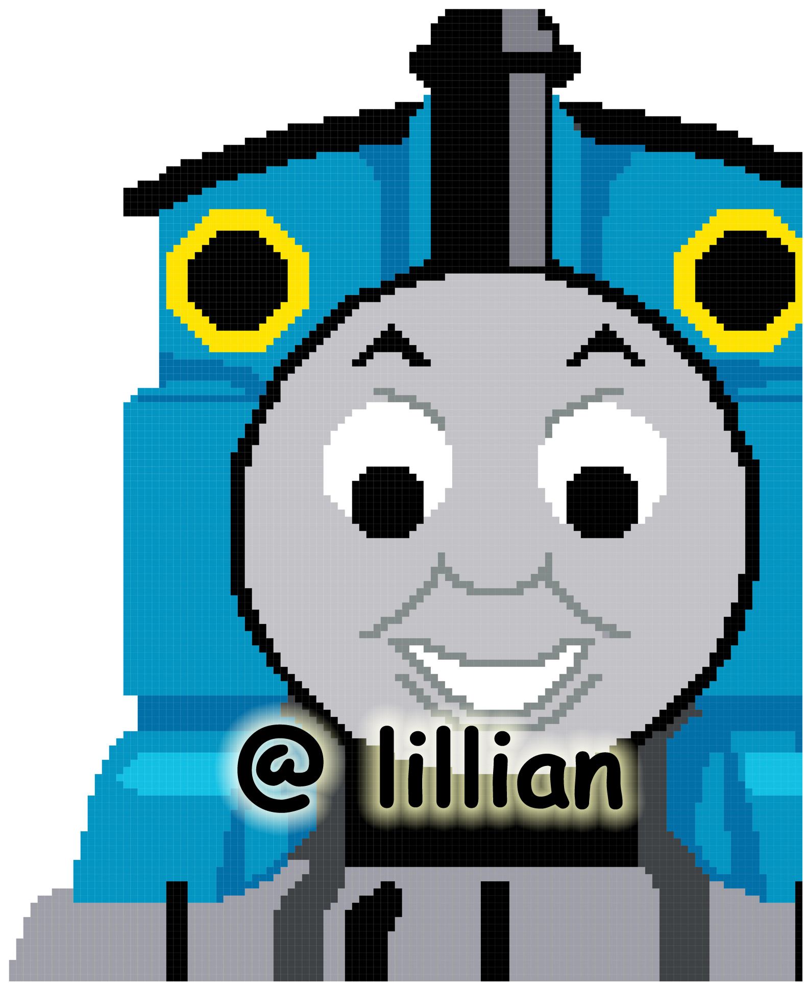 PDF ~ THOMAS & FRIENDS Thomas Face Smiling Potrait Counted Cross Stitch PATTERN