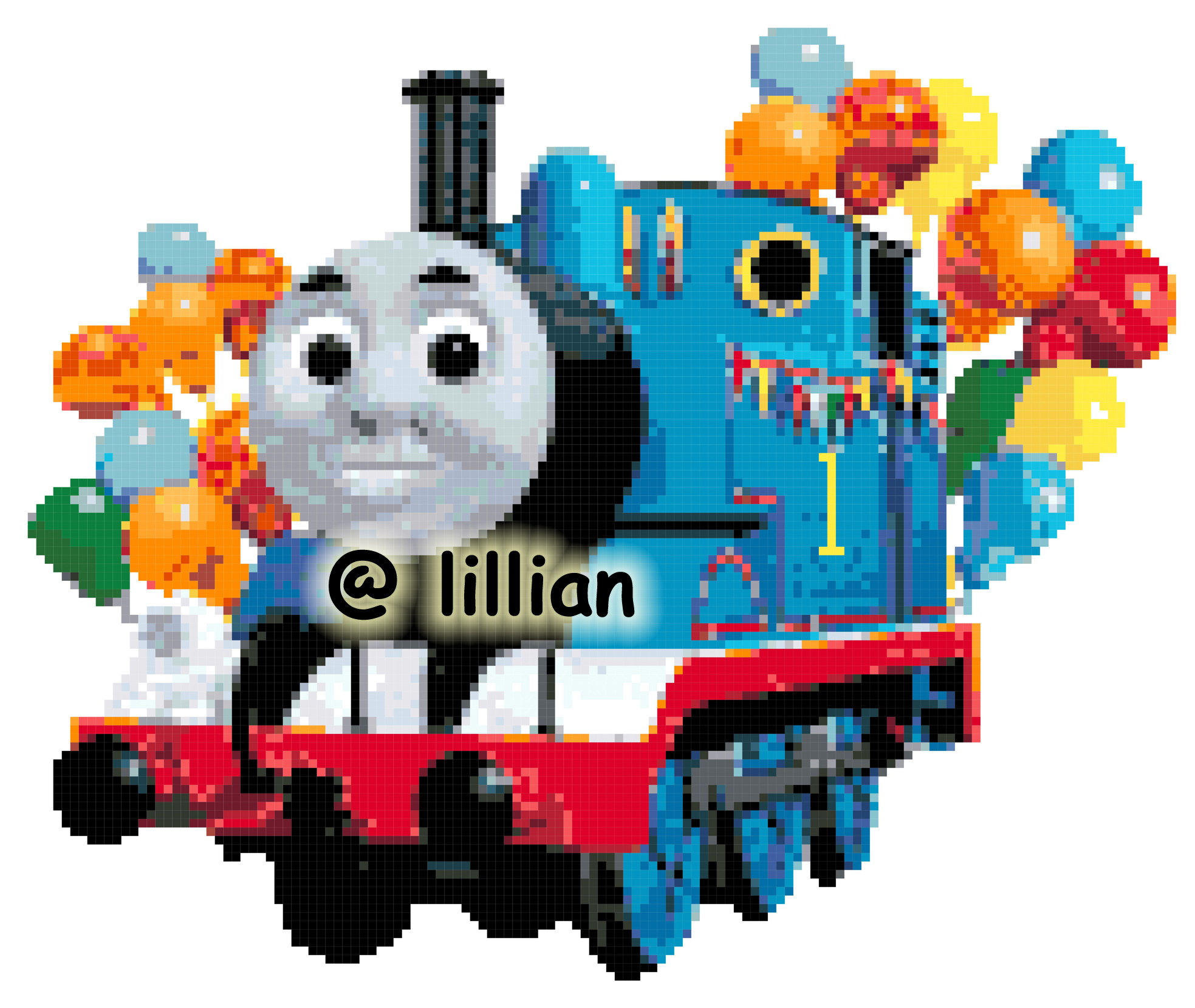 PDF ~ THOMAS & FRIENDS Thomas Train Engine Balloons Counted Cross Stitch PATTERN