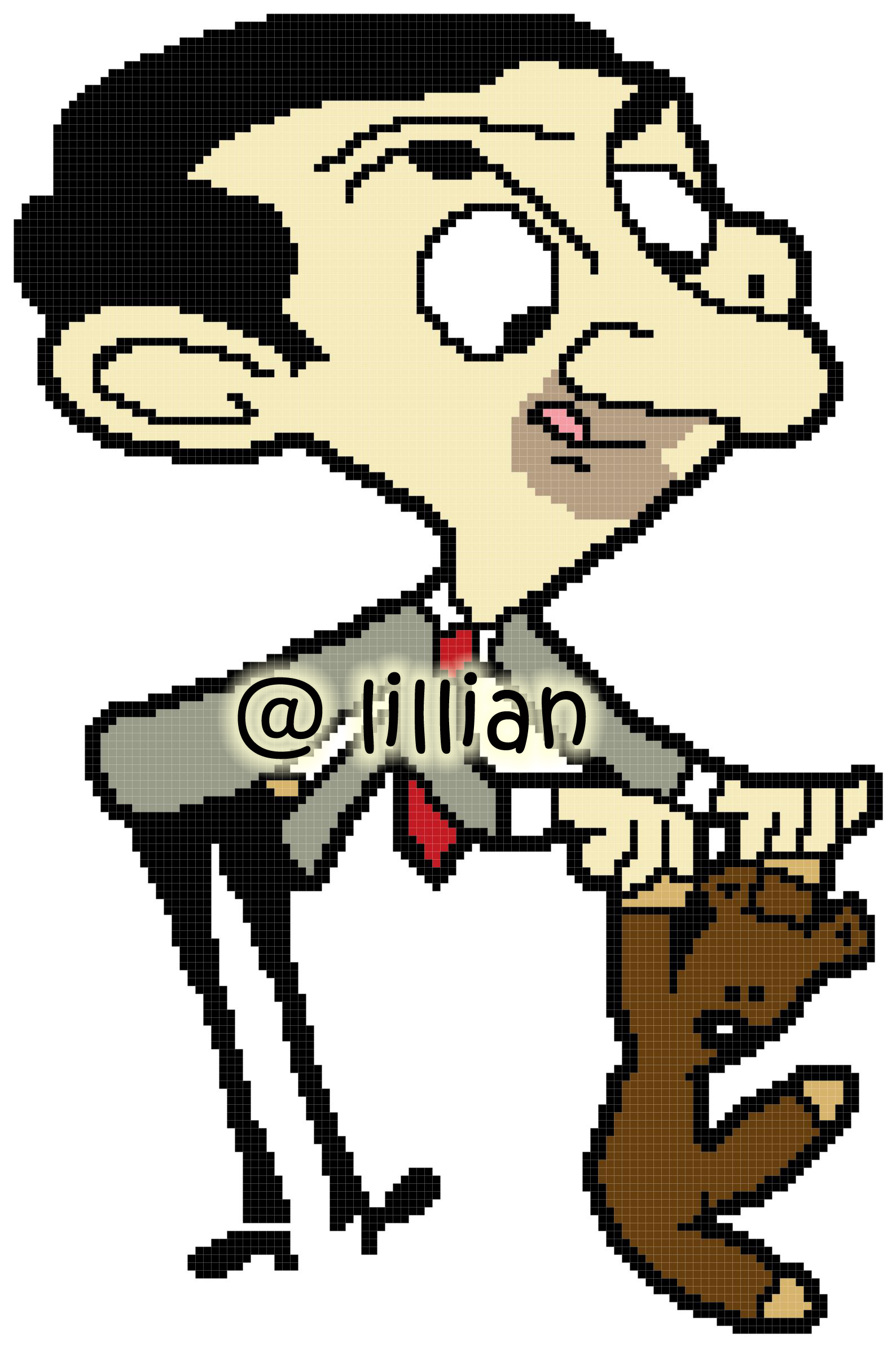 PDF ~ MR BEAN WITH TEDDY BEAR Counted Cross Stitch PATTERN