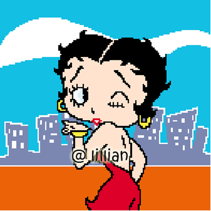 PDF ~ BETTY BOOP BLOWING KISS Counted Cross Stitch PATTERN