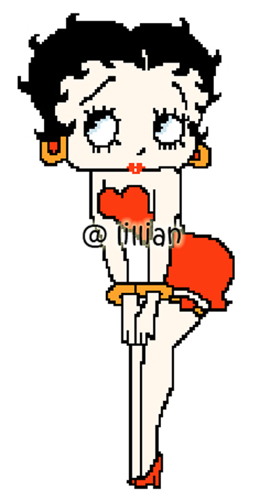PDF ~ SHY BETTY BOOP Counted Cross Stitch PATTERN