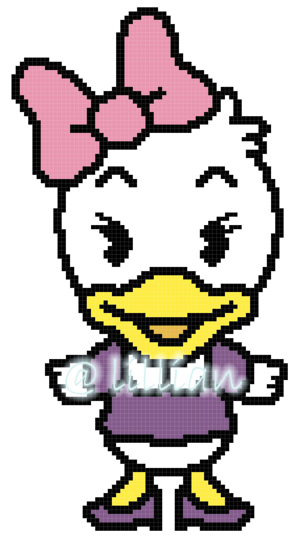 PDF ~ BABY DAISY DUCK Counted Cross Stitch PATTERN