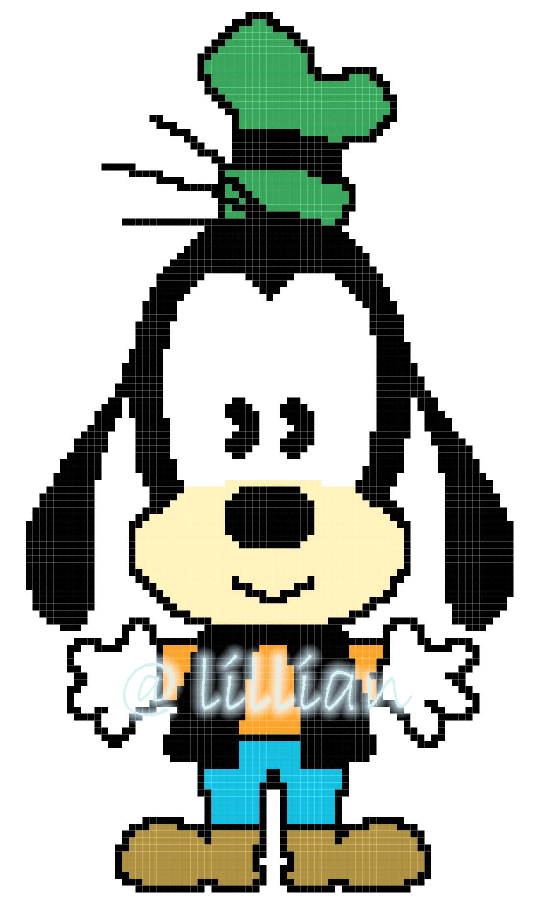 PDF ~ BABY GOOFY Counted Cross Stitch PATTERN