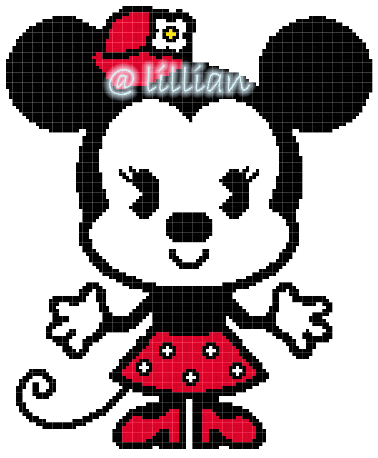 PDF ~ BABY MINNIE MOUSE IN RED Counted Cross Stitch PATTERN