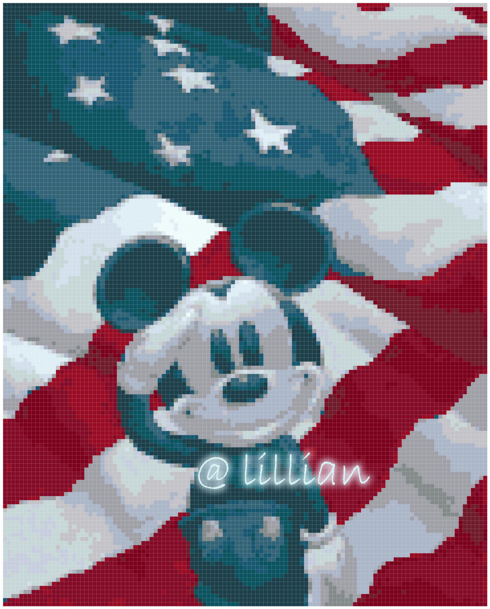 PDF ~ MICKEY MOUSE SALUTE Counted Cross Stitch PATTERN