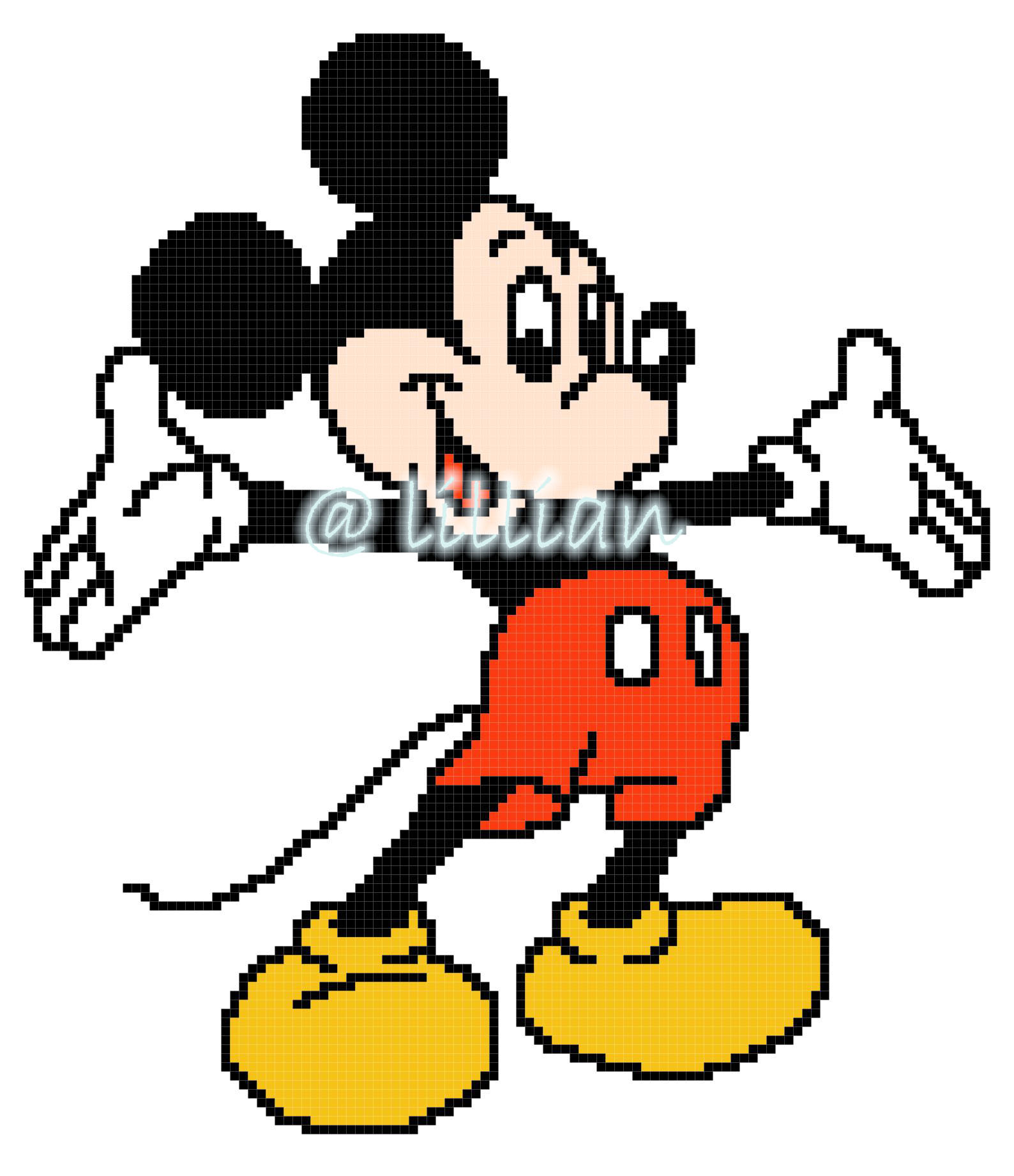 PDF ~ MICKEY MOUSE RED MAGICIAN Counted Cross Stitch PATTERN