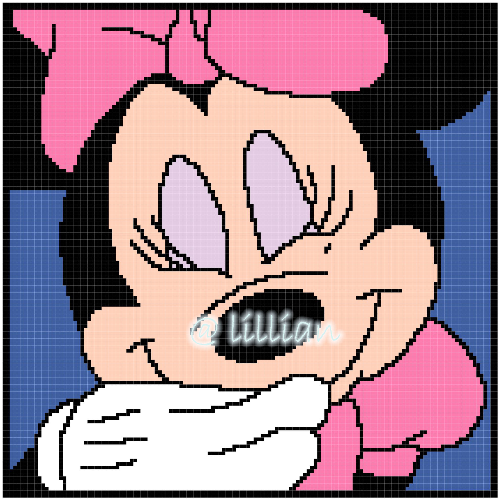 PDF ~ MINNIE MOUSE POTRAIT Counted Cross Stitch PATTERN