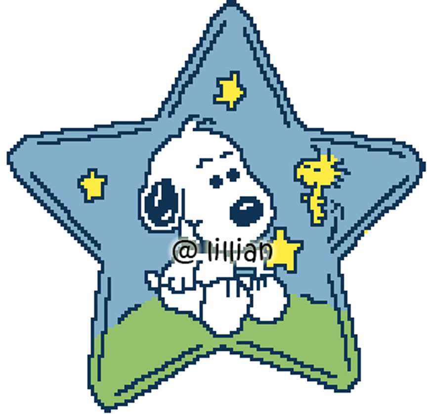 PDF ~ BABY SNOOPY WOODSTOCK IN STAR Counted Cross Stitch PATTERN