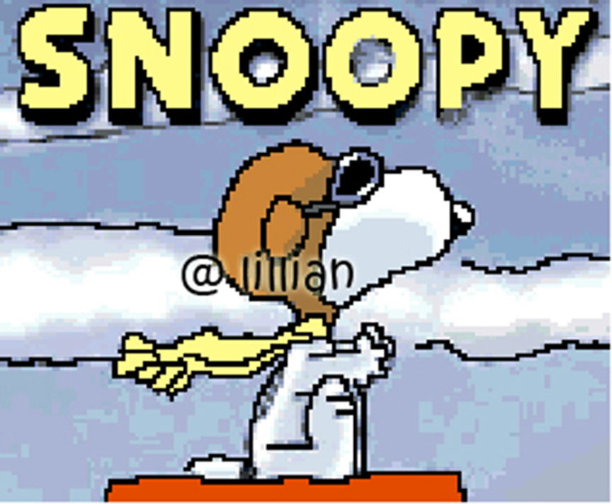 PDF ~ SNOOPY IN PILOT COSTUME FLYING Counted Cross Stitch PATTERN